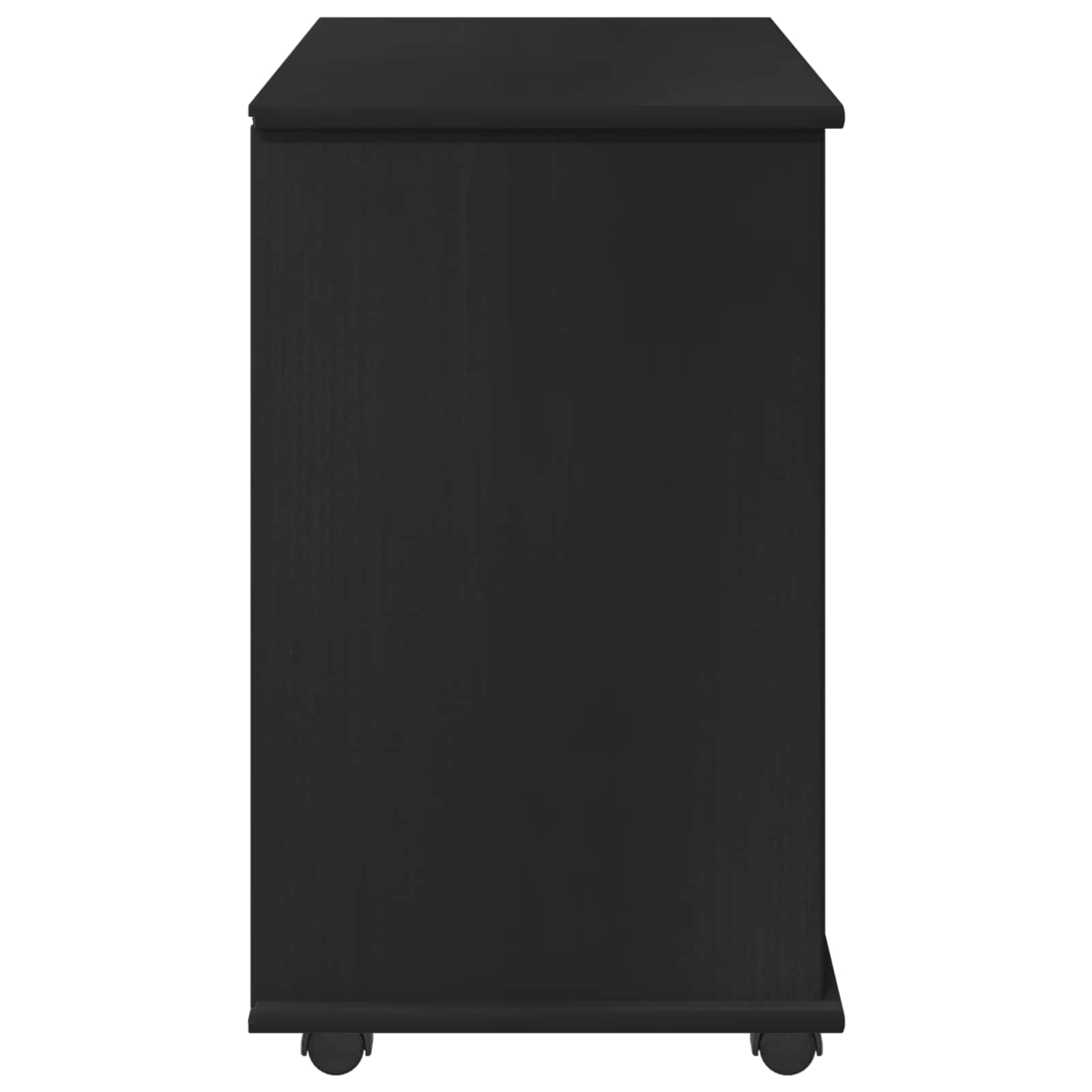 Rollschrank 63,5 x 39 x 65,5 cm Massivholz Kiefer Schwarz