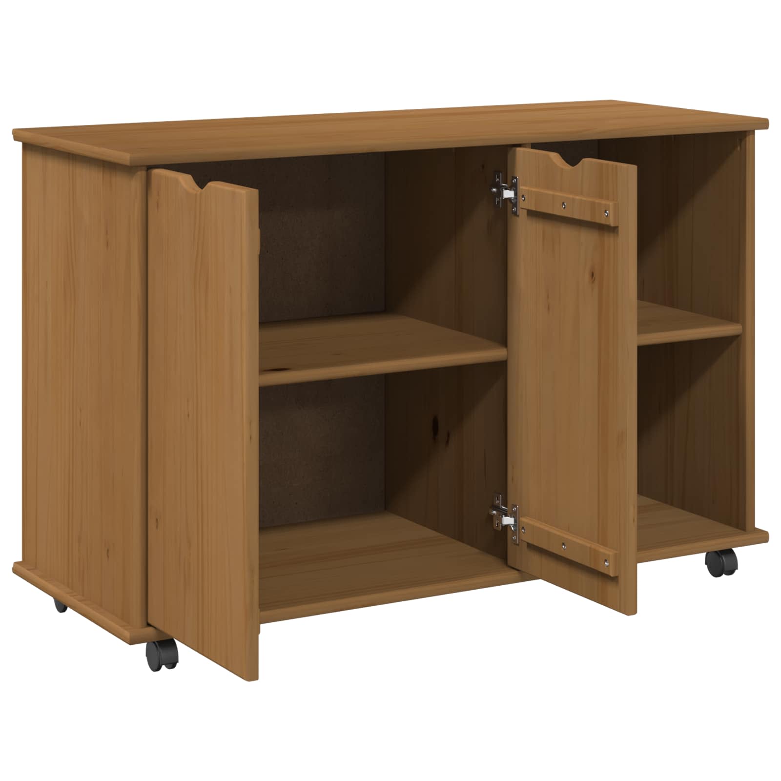 Rollschrank Honigbraun 100 x 39 x 65,5 cm Massivholz Kiefer