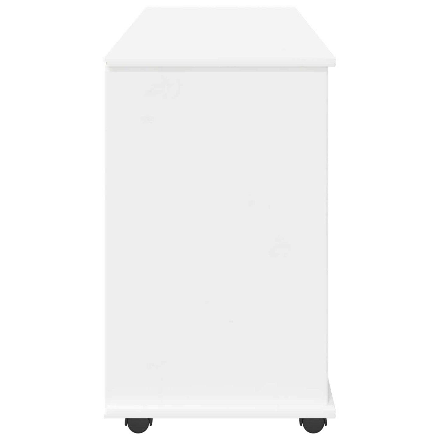 Rollschrank Mit Rad Weiß 100 x 39 x 65,5 cm Massivholz Kiefer