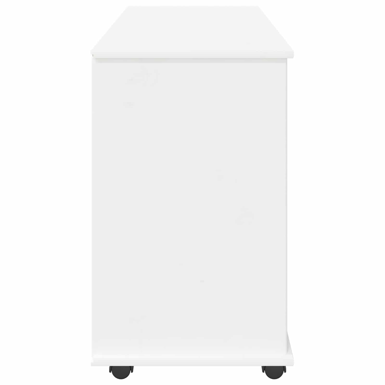 Rollschrank Mit Rad Weiß 100 x 39 x 65,5 cm Massivholz Kiefer