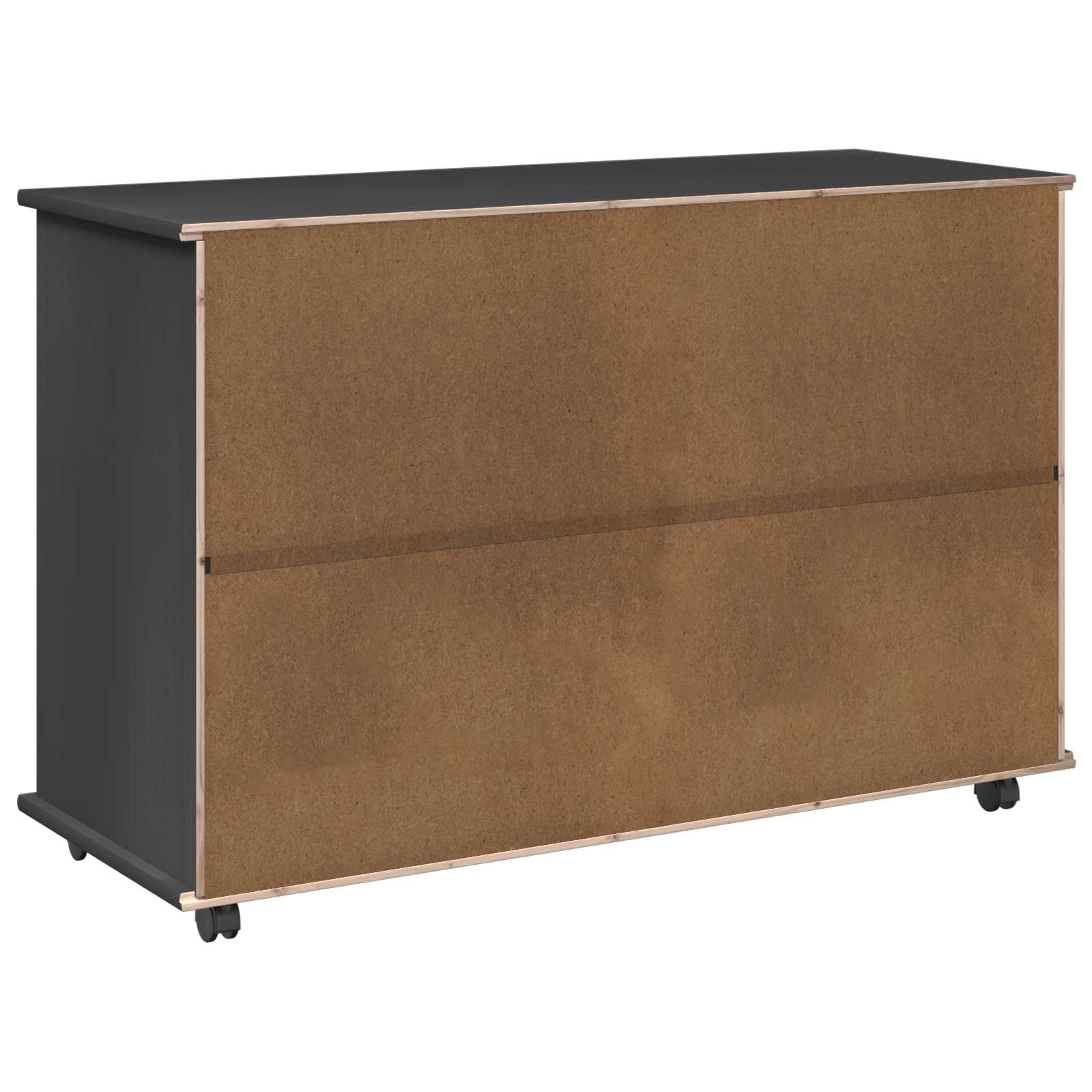 Rollschrank Mit Rad Grau 100 x 39 x 65,5 cm Massivholz Kiefer