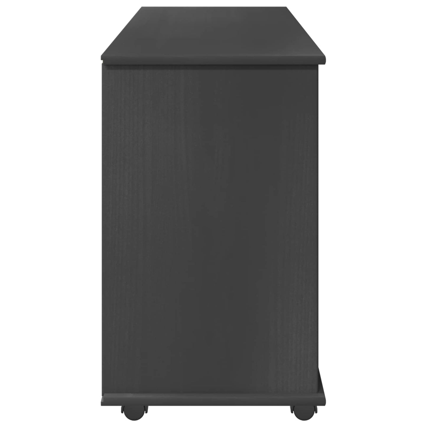 Rollschrank Mit Rad Grau 100 x 39 x 65,5 cm Massivholz Kiefer