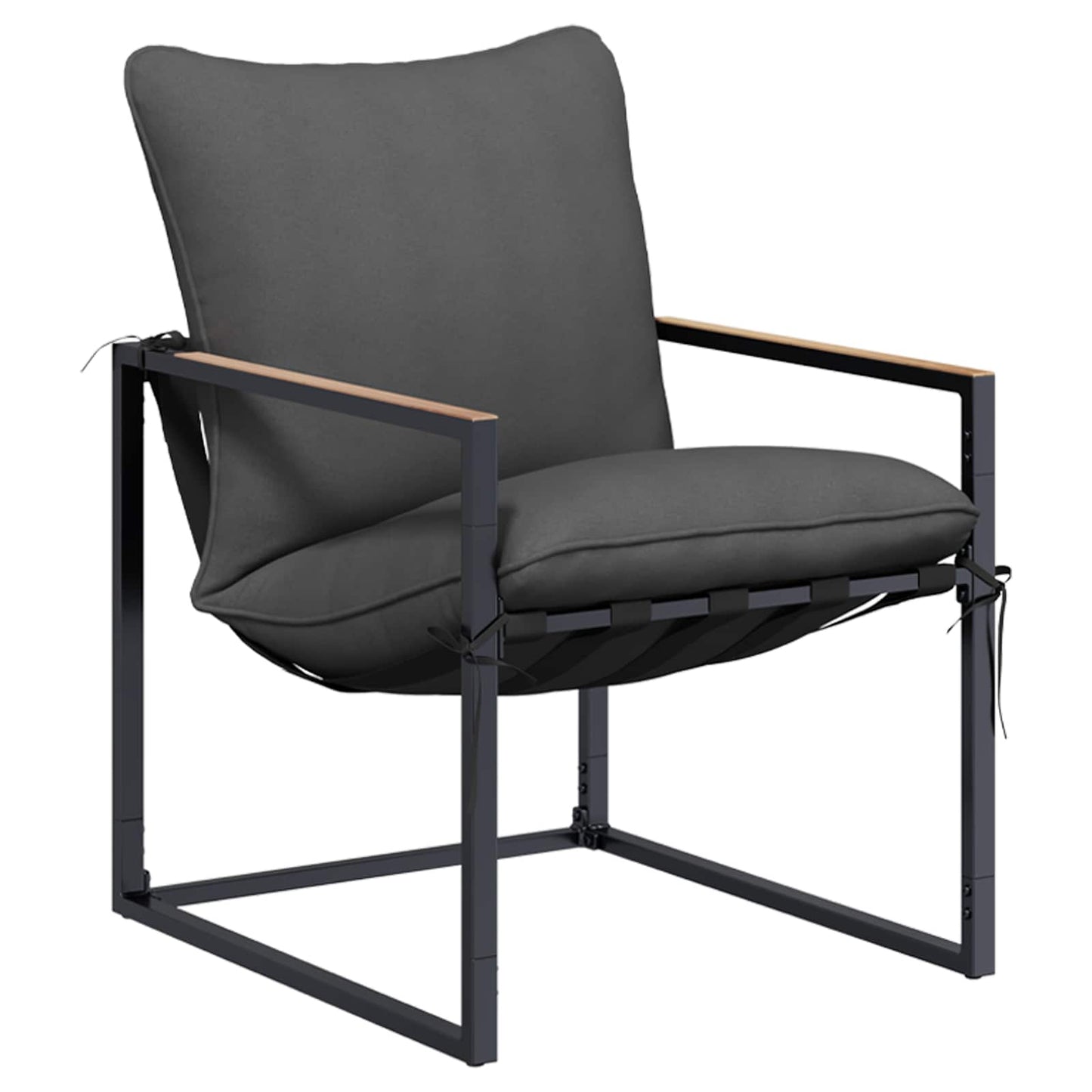 Gartensofa-set 3 Stk. Schwarz und Anthrazit Stahl