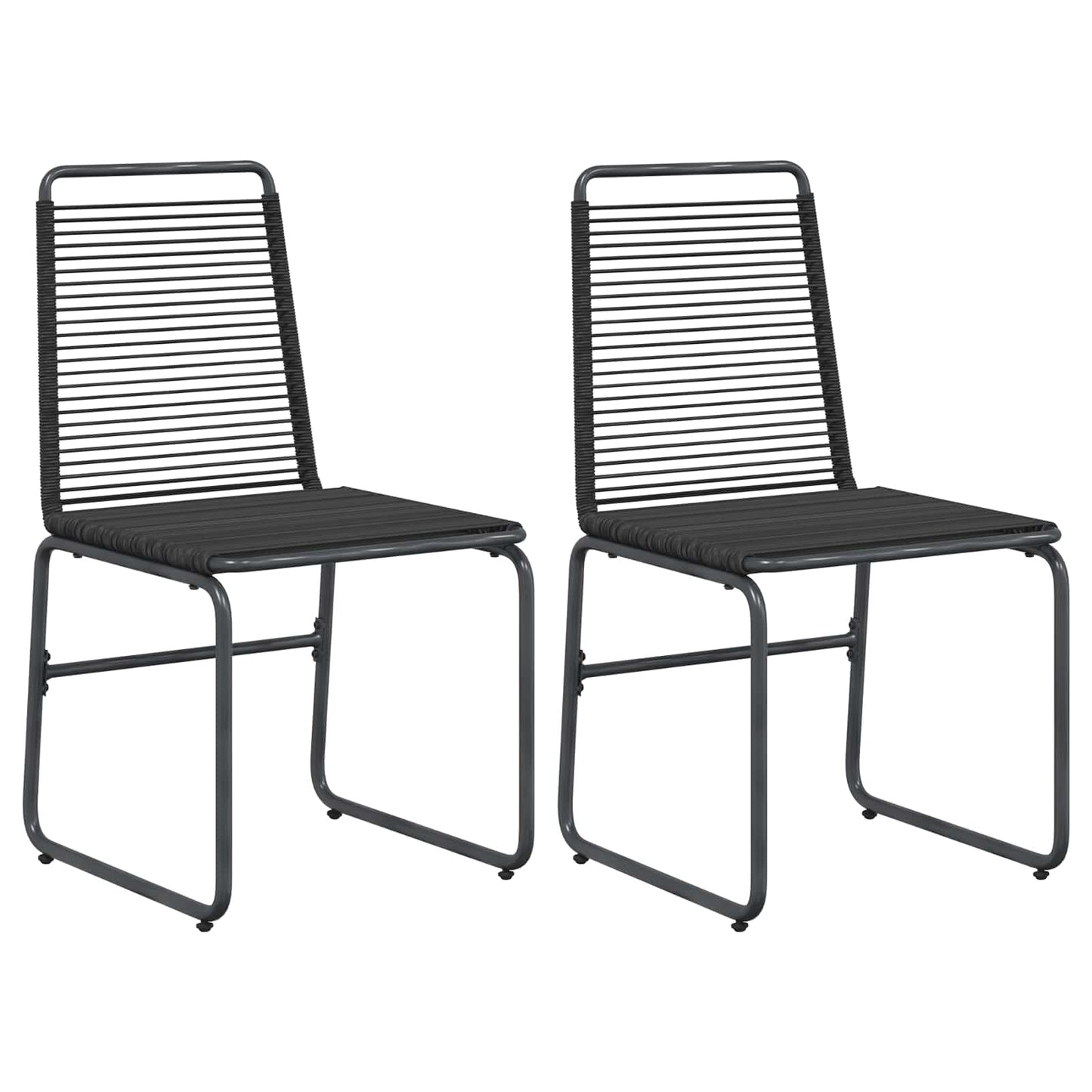 Gartenstühle 2 Stk. Schwarz Rattan