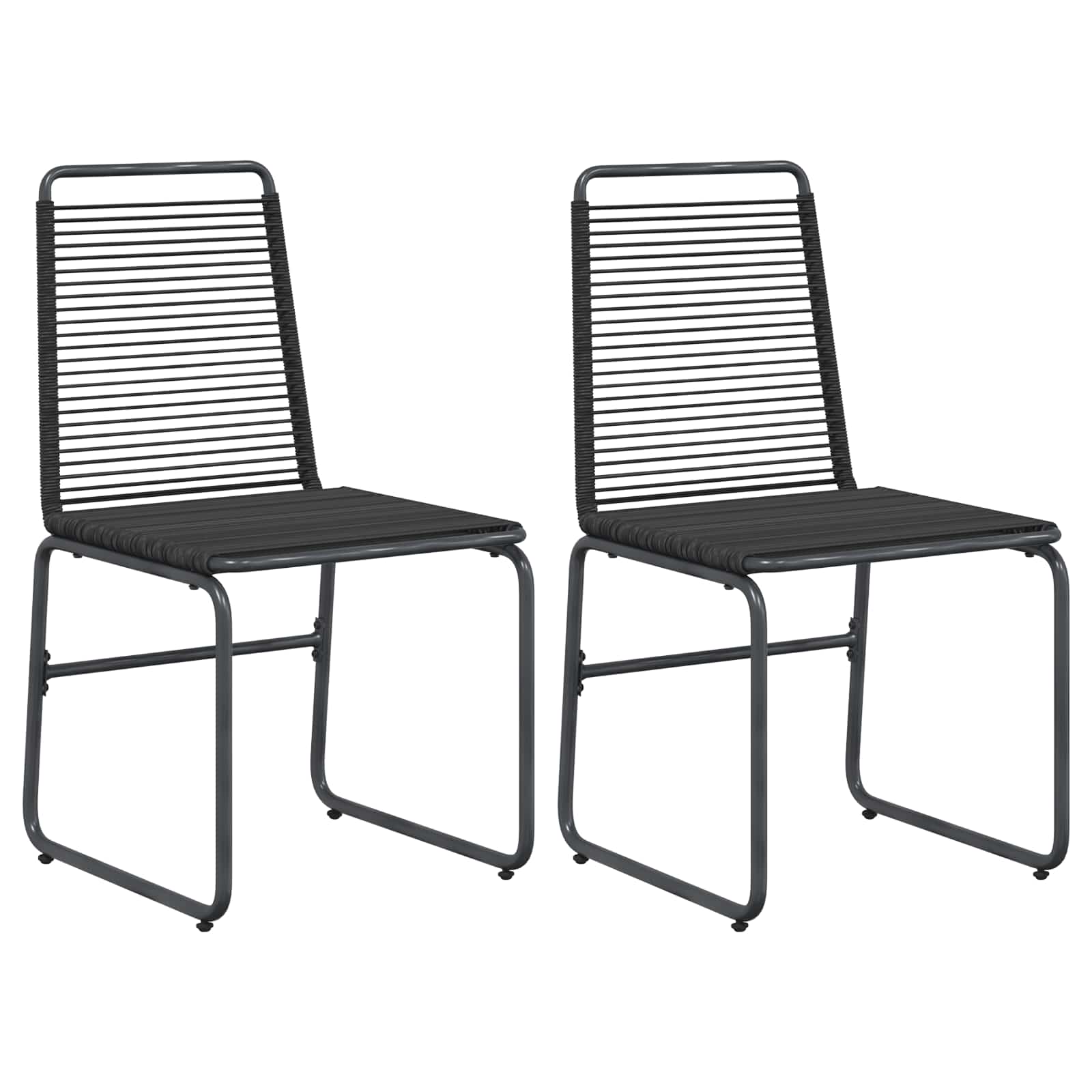 Gartenstühle 2 Stk. Schwarz Rattan