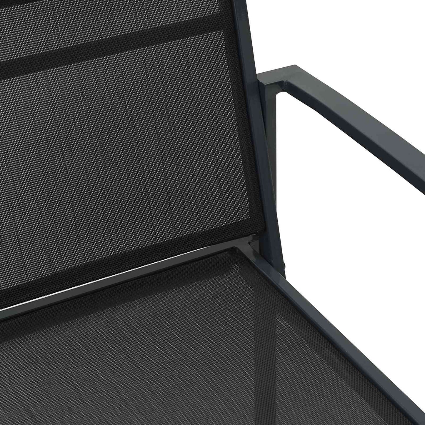 Gartenstühle 2 Stk. Schwarz und Anthrazit Textilen-Stoff