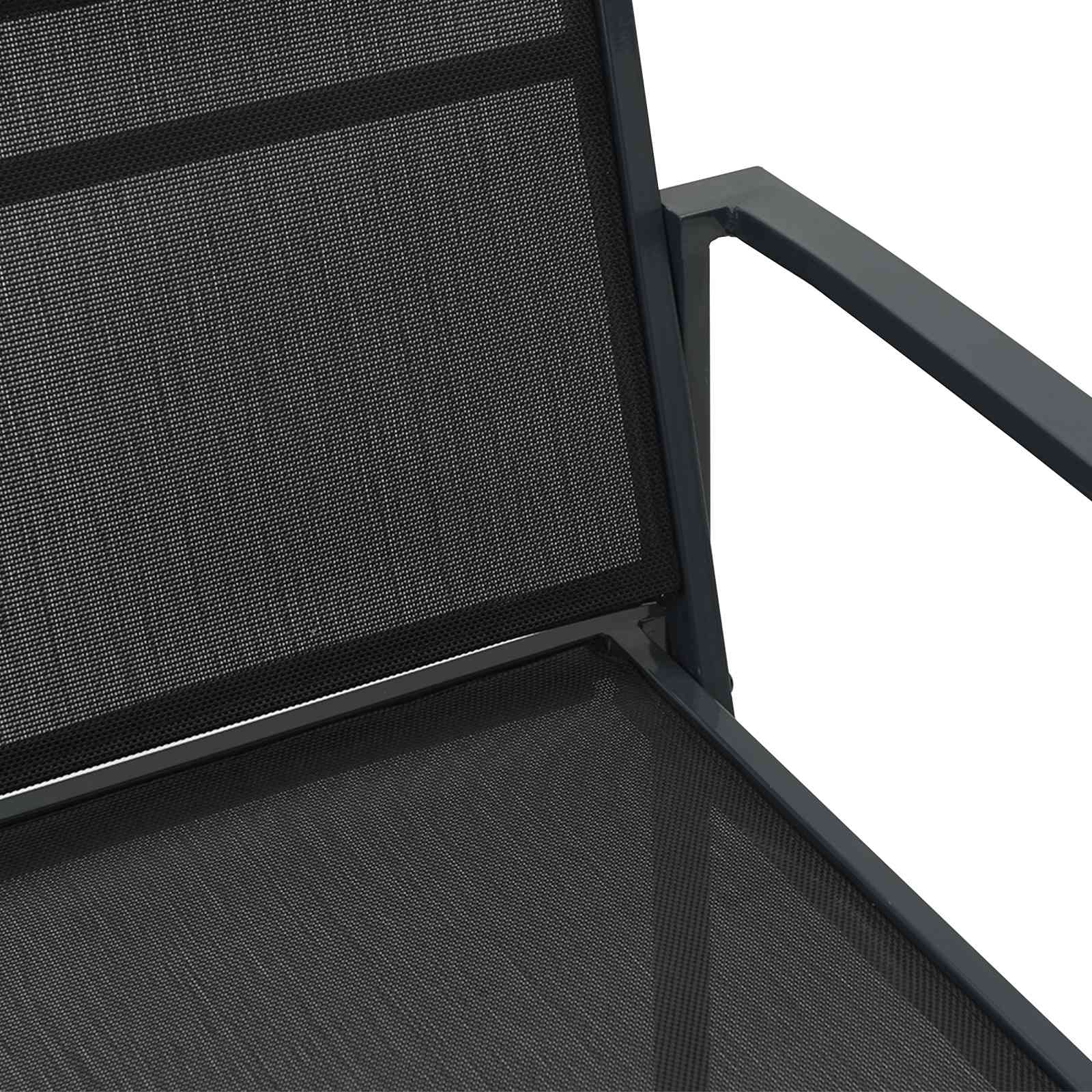 Gartenstühle 2 Stk. Schwarz und Anthrazit Textilen-Stoff