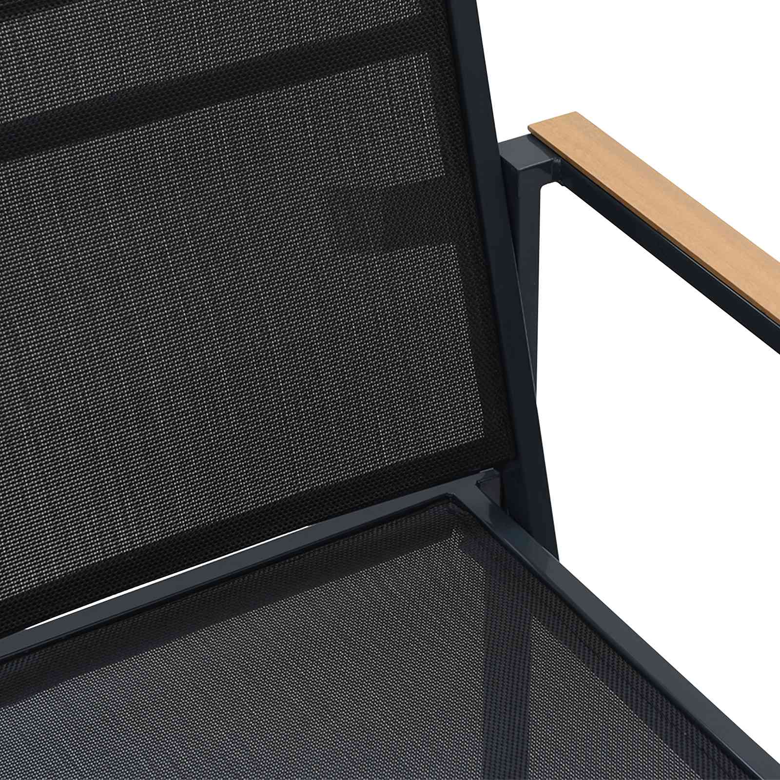 Gartenstühle 2 Stk. Schwarz und Anthrazit Textilen-Stoff