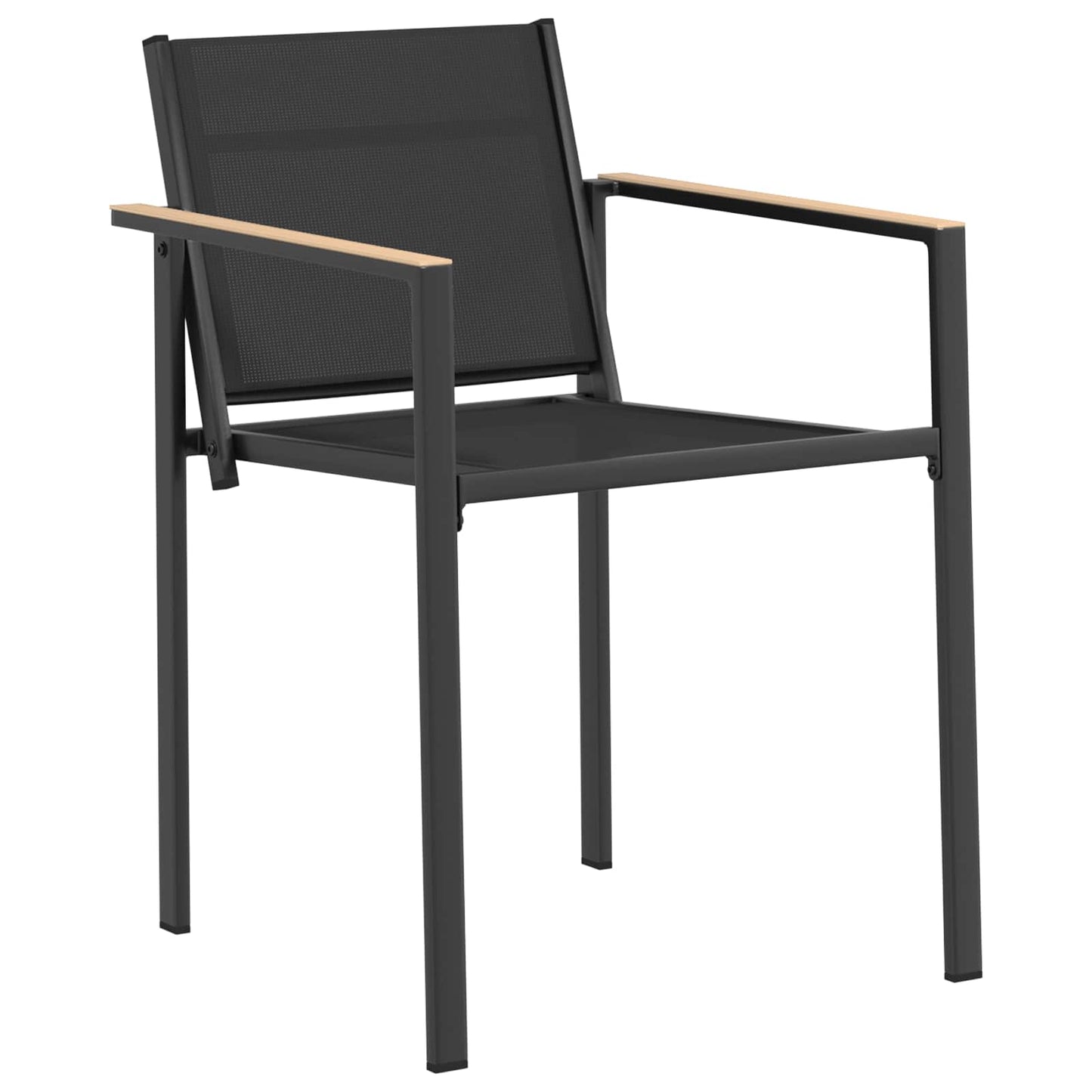 Gartenstühle 2 stk. Schwarz und Anthrazit Textilen-Stoff