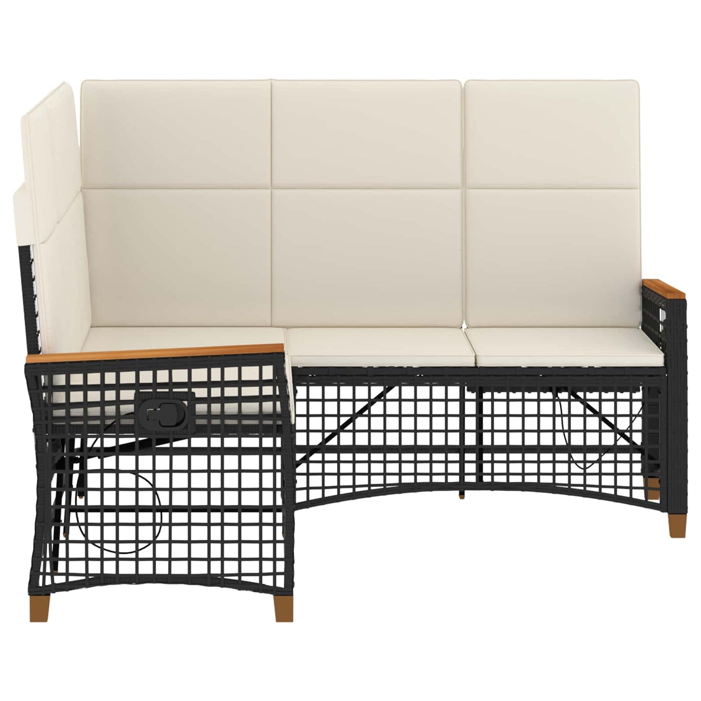 Garten Liegesofa Set 5-Sitzanzahl Schwarz und Cremeweiß