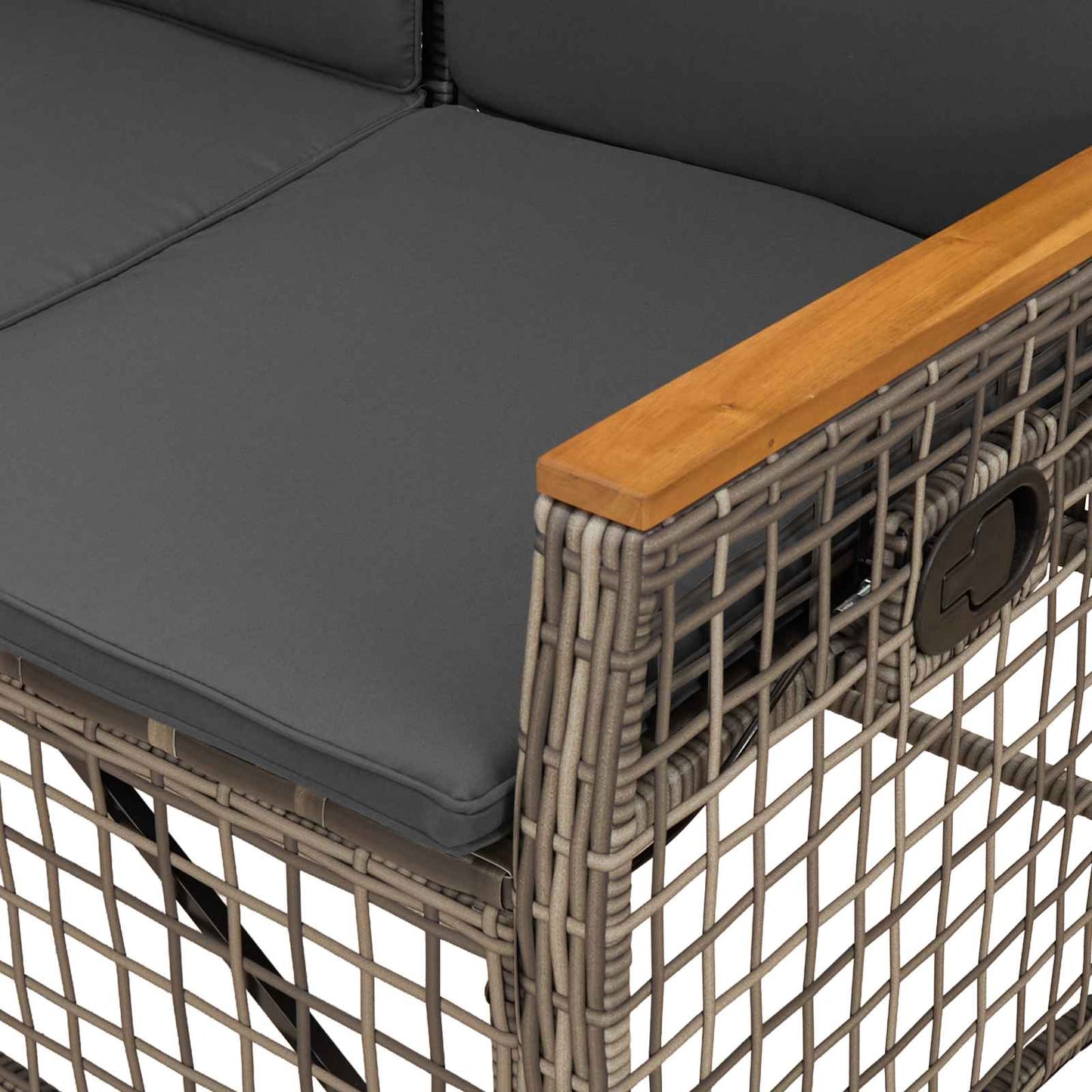 Garten Liegesofa Set 5-Sitzanzahl Grau und Dunkelgrau