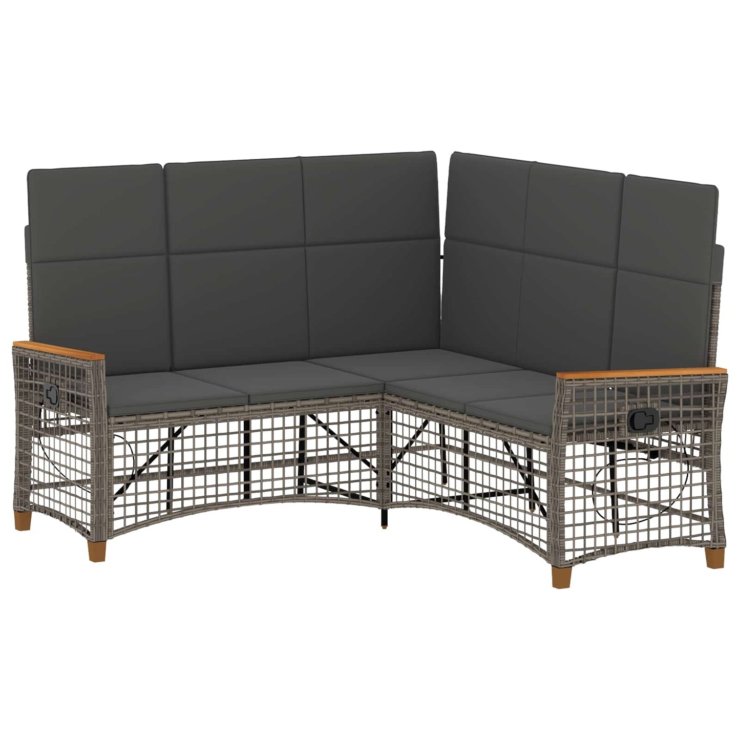 Garten Liegesofa Set 5-Sitzanzahl Grau und Dunkelgrau