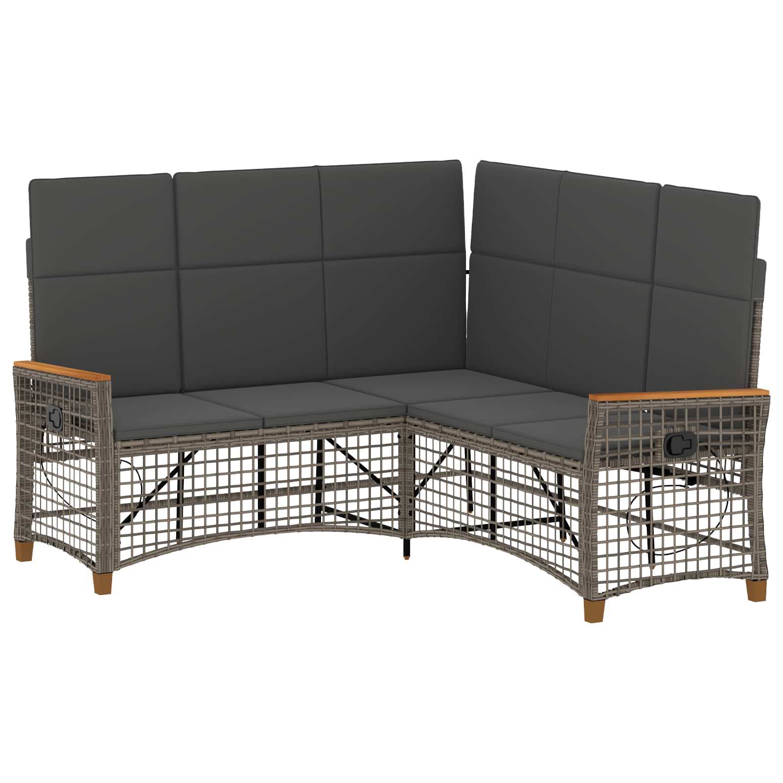 Garten Liegesofa Set 5-Sitzanzahl Grau und Dunkelgrau
