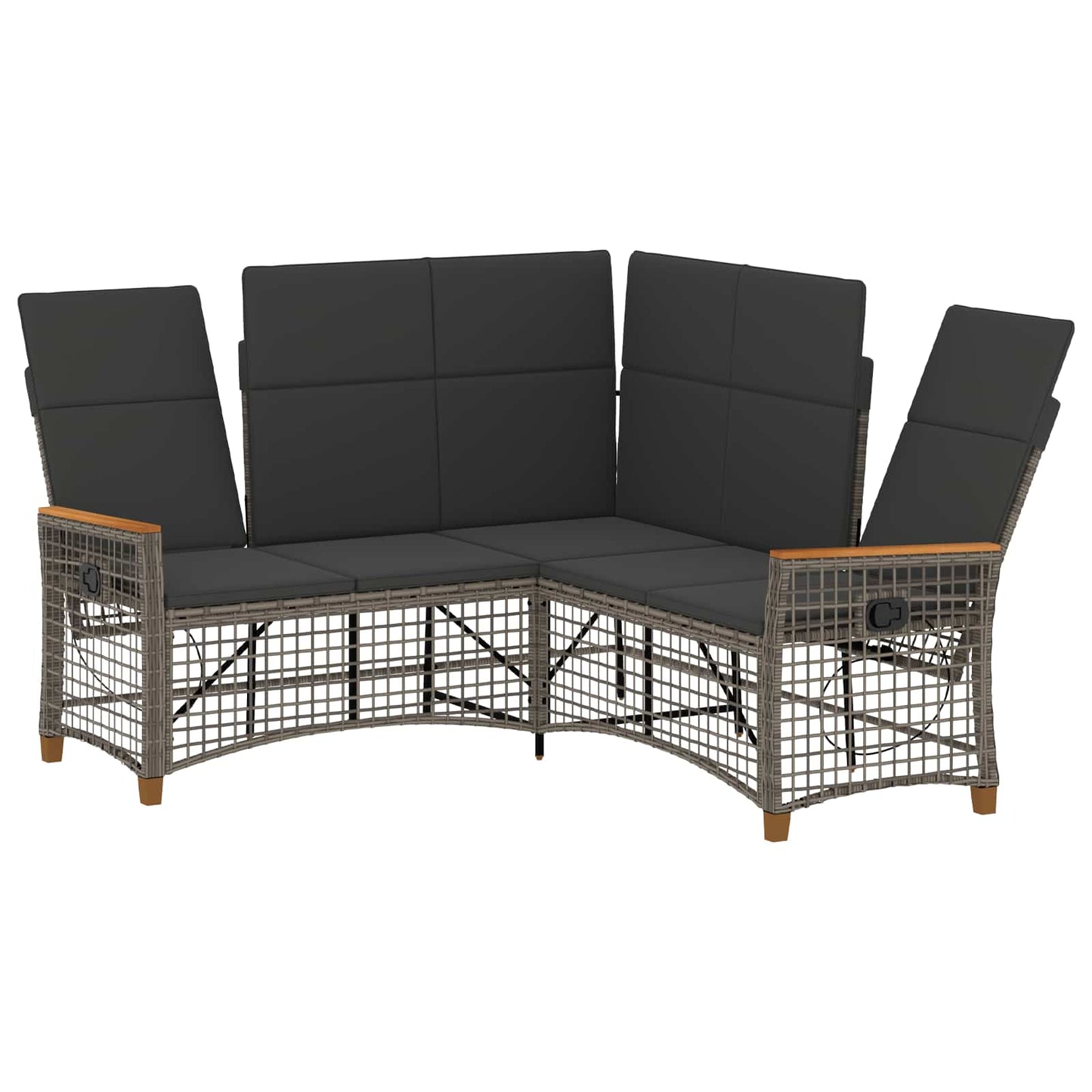 Garten Liegesofa Set 5-Sitzanzahl Grau und Dunkelgrau