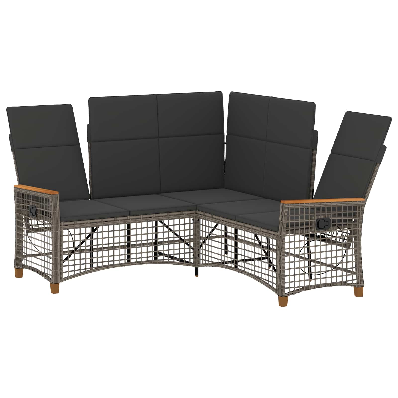 Garten Liegesofa Set 5-Sitzanzahl Grau und Dunkelgrau