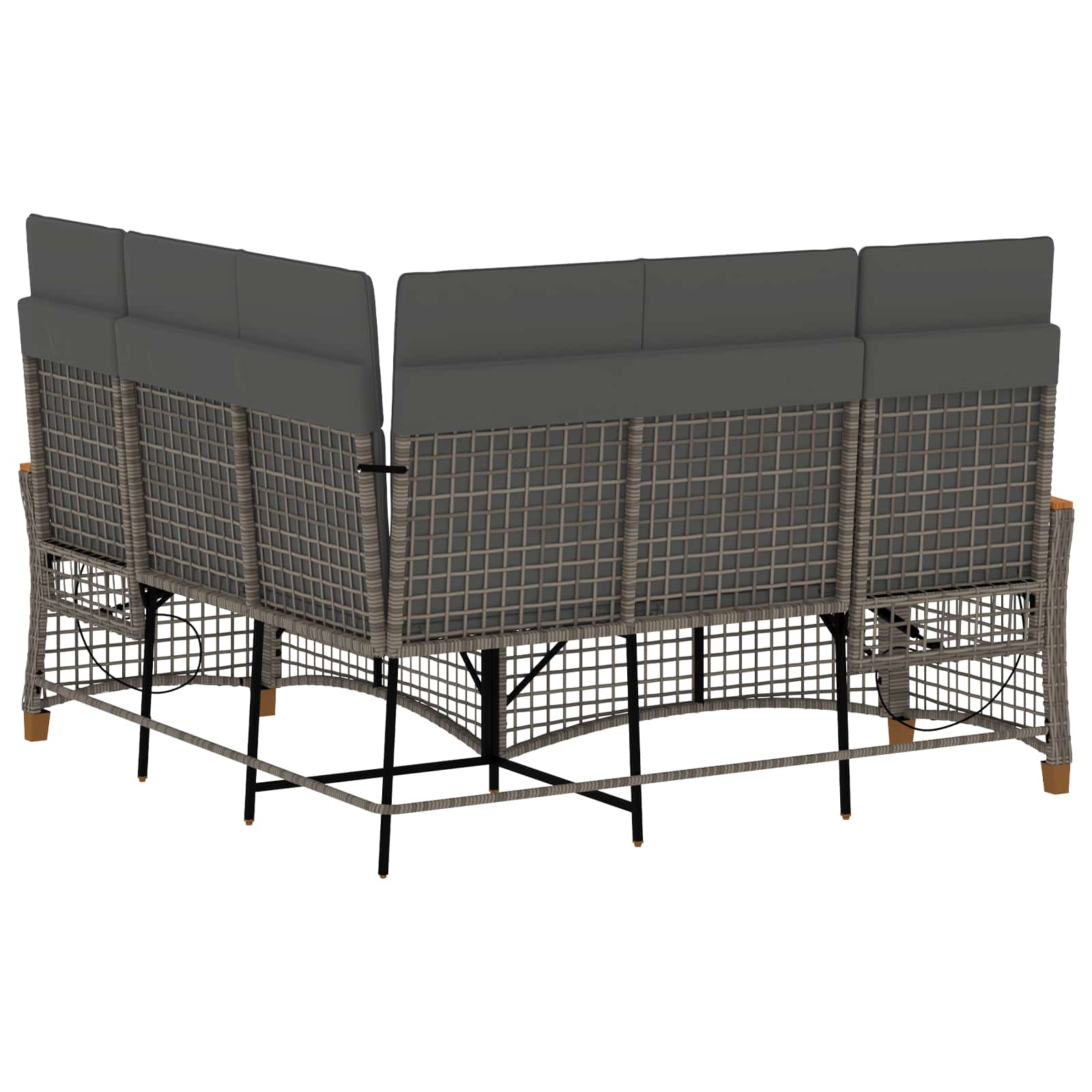 Garten Liegesofa Set 5-Sitzanzahl Grau und Dunkelgrau
