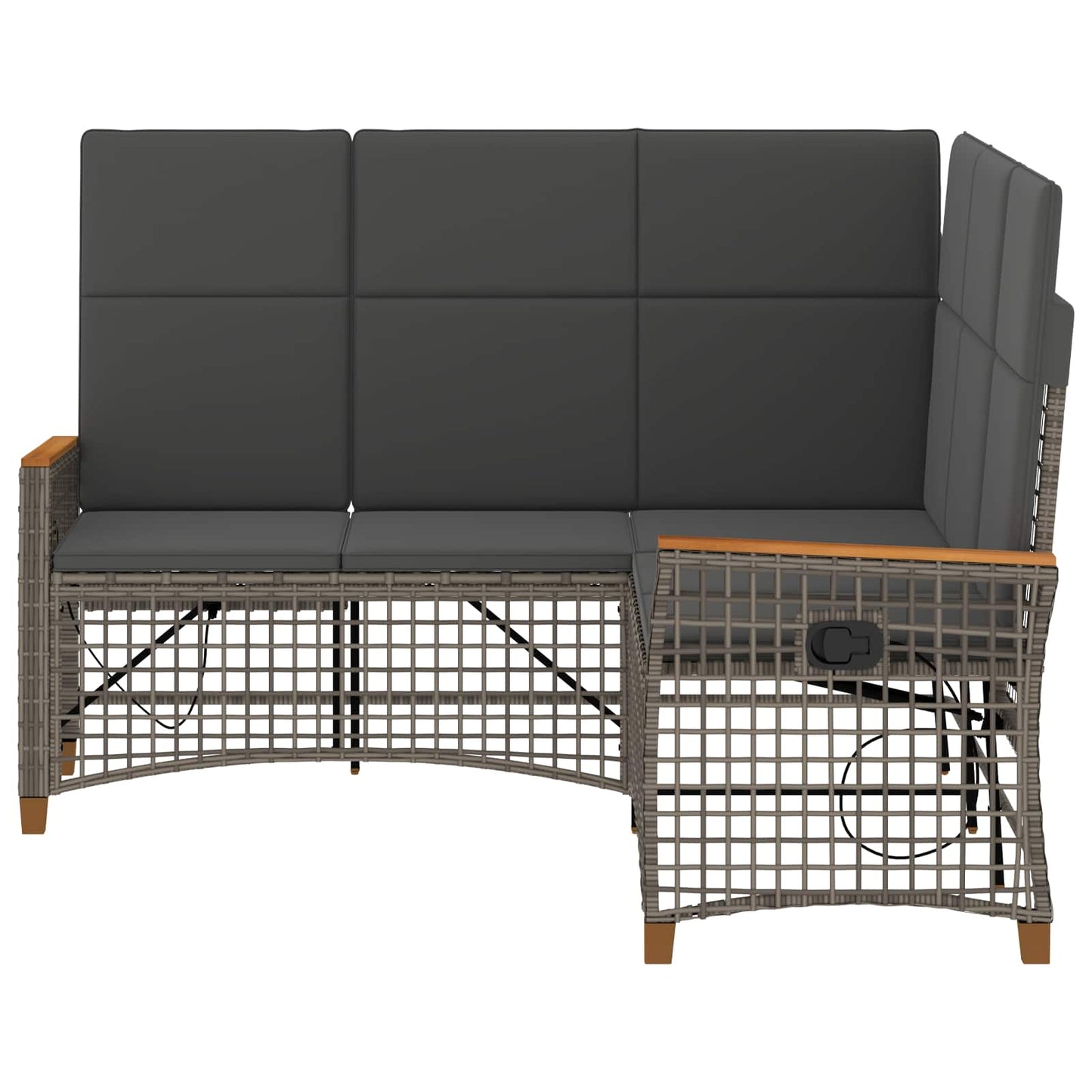 Garten Liegesofa Set 5-Sitzanzahl Grau und Dunkelgrau