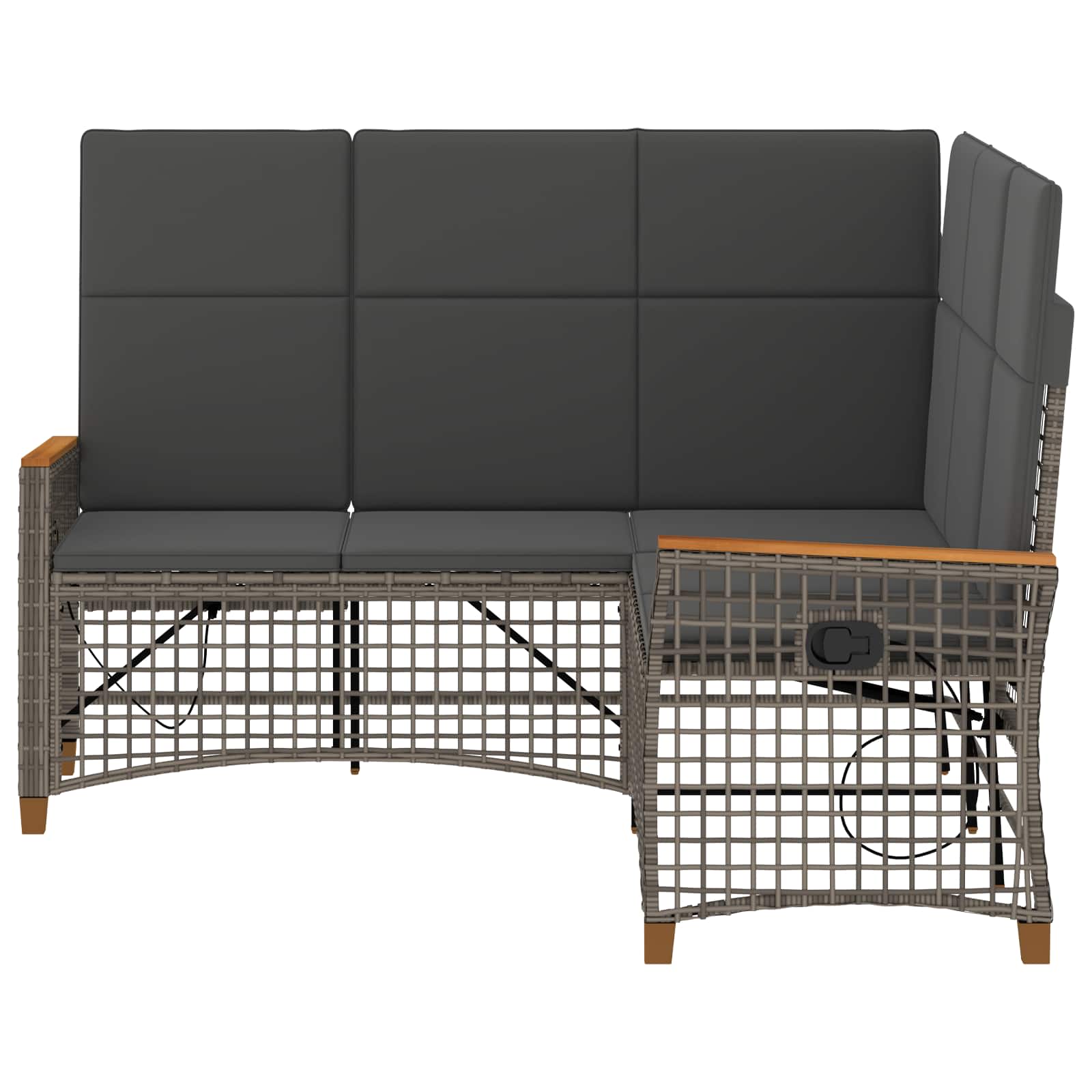 Garten Liegesofa Set 5-Sitzanzahl Grau und Dunkelgrau