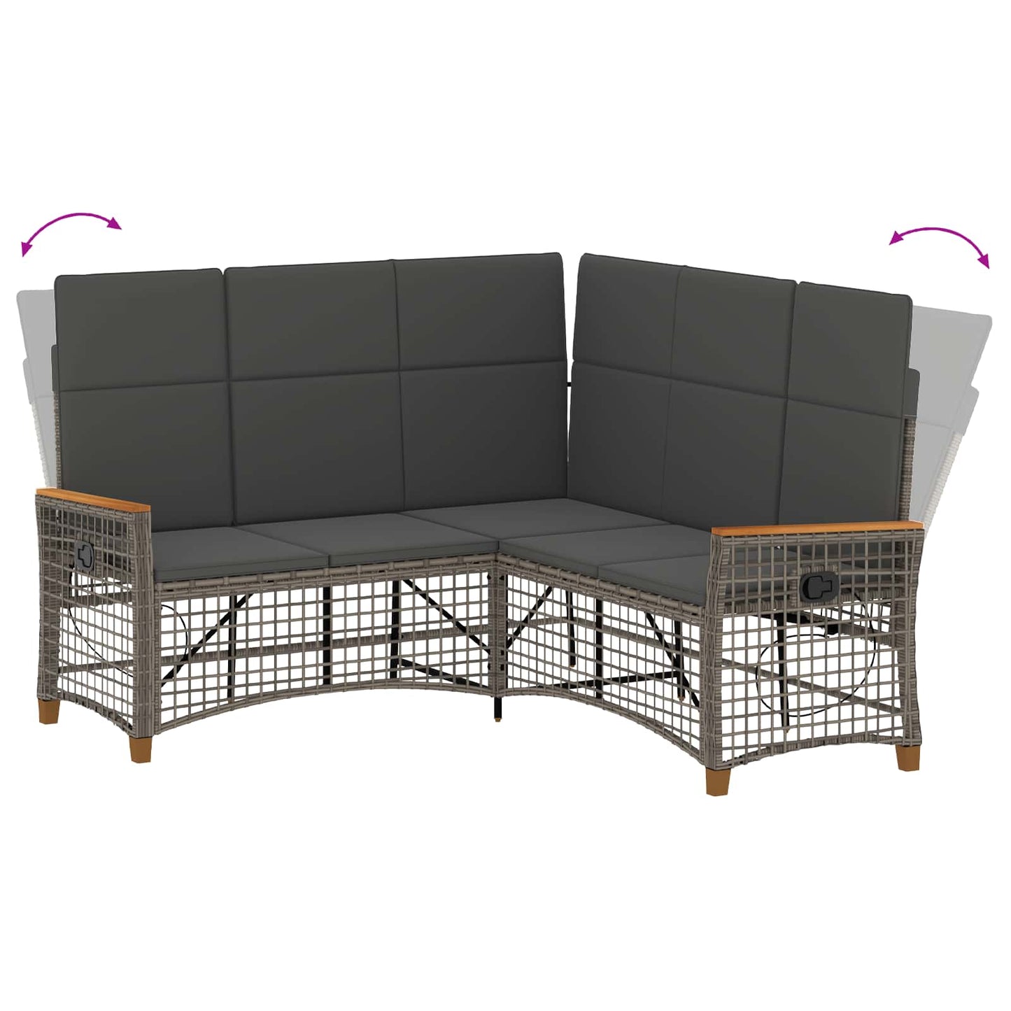 Garten Liegesofa Set 5-Sitzanzahl Grau und Dunkelgrau