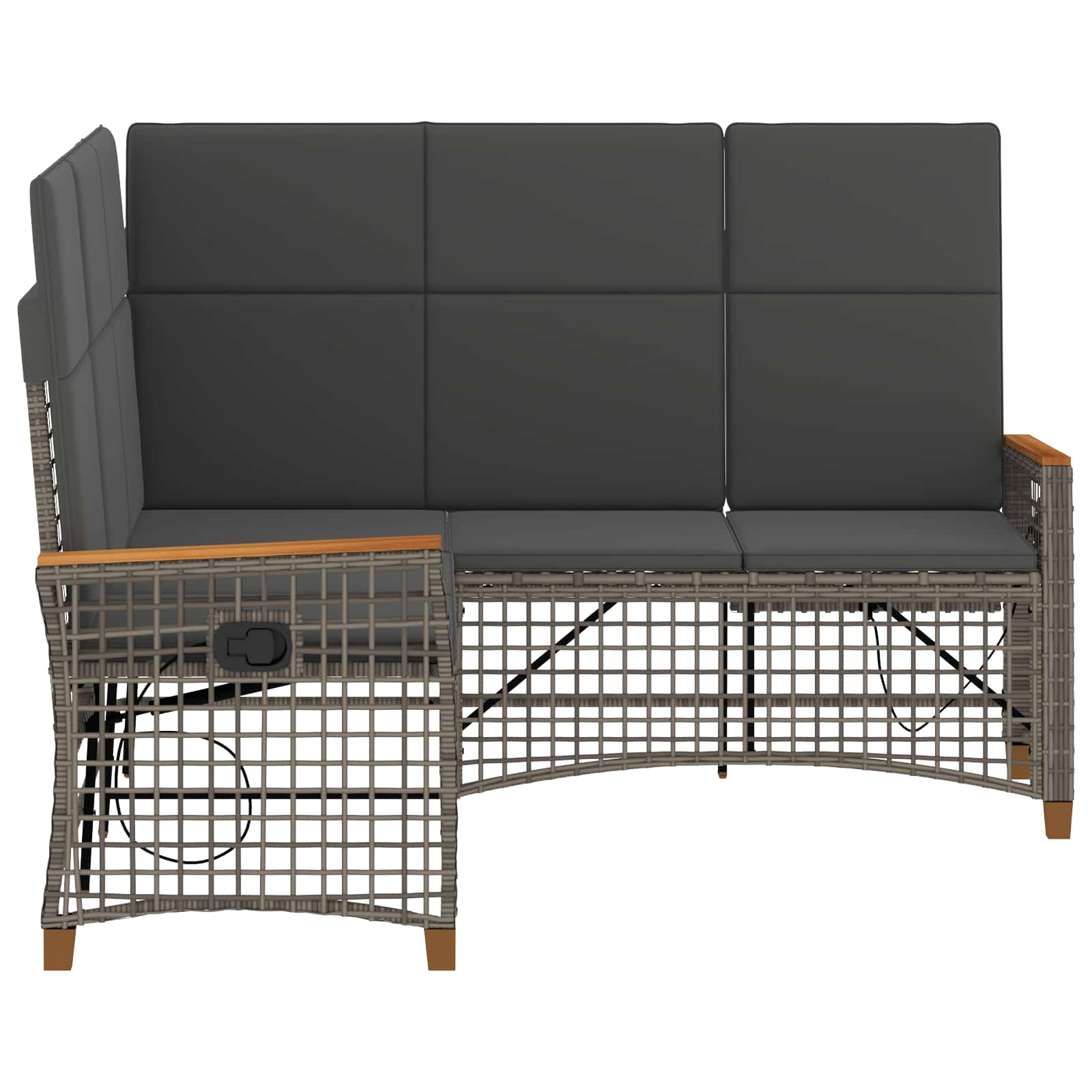 Garten Liegesofa Set 5-Sitzanzahl Grau und Dunkelgrau