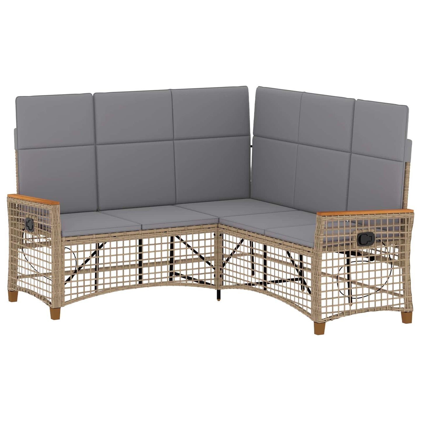 Garten Liegesofa Set 5-Sitzanzahl Beige und Hellgrau