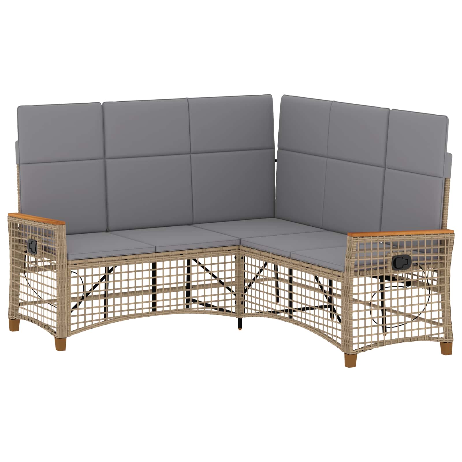 Garten Liegesofa Set 5-Sitzanzahl Beige und Hellgrau