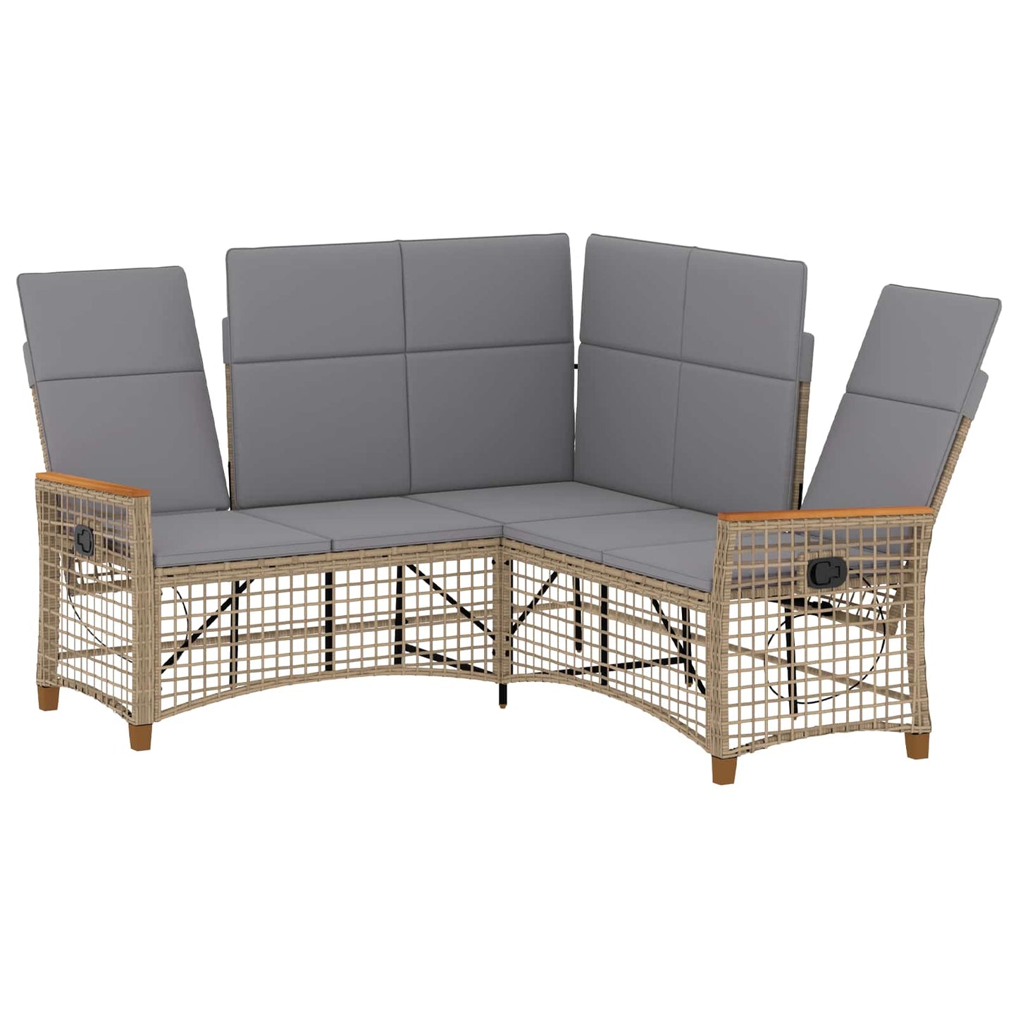 Garten Liegesofa Set 5-Sitzanzahl Beige und Hellgrau