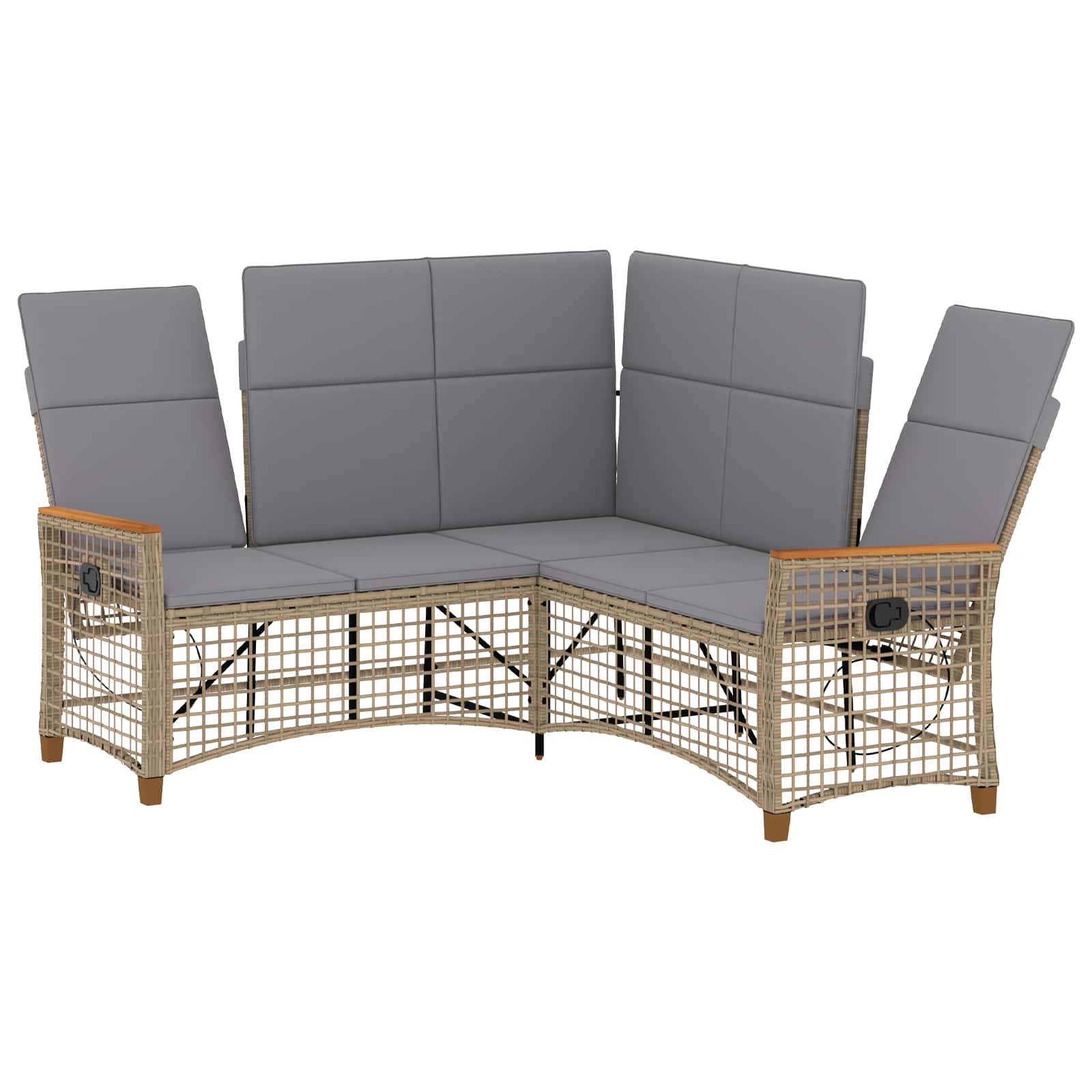 Garten Liegesofa Set 5-Sitzanzahl Beige und Hellgrau