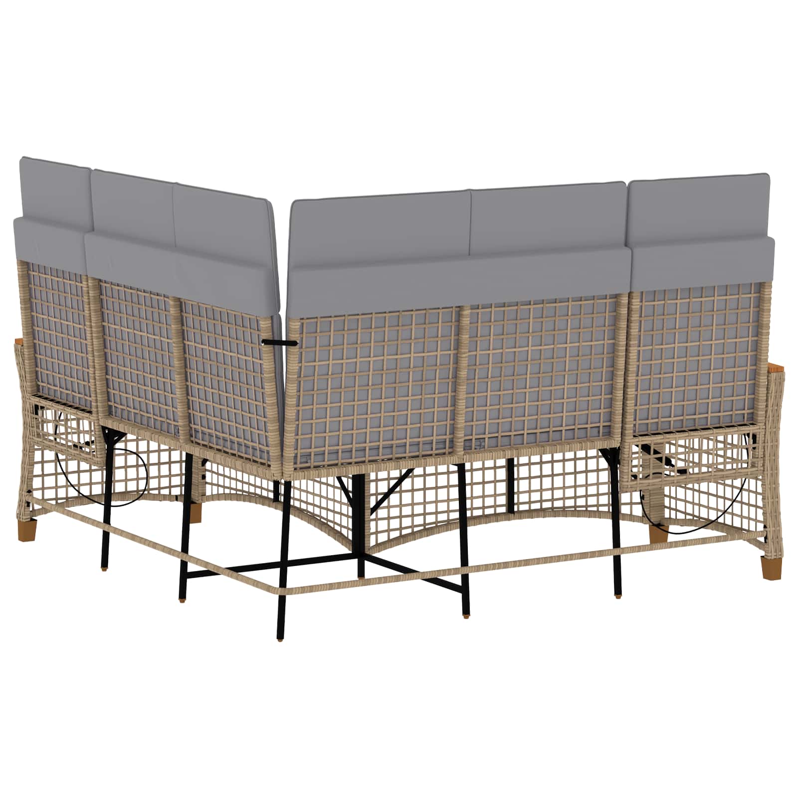 Garten Liegesofa Set 5-Sitzanzahl Beige und Hellgrau
