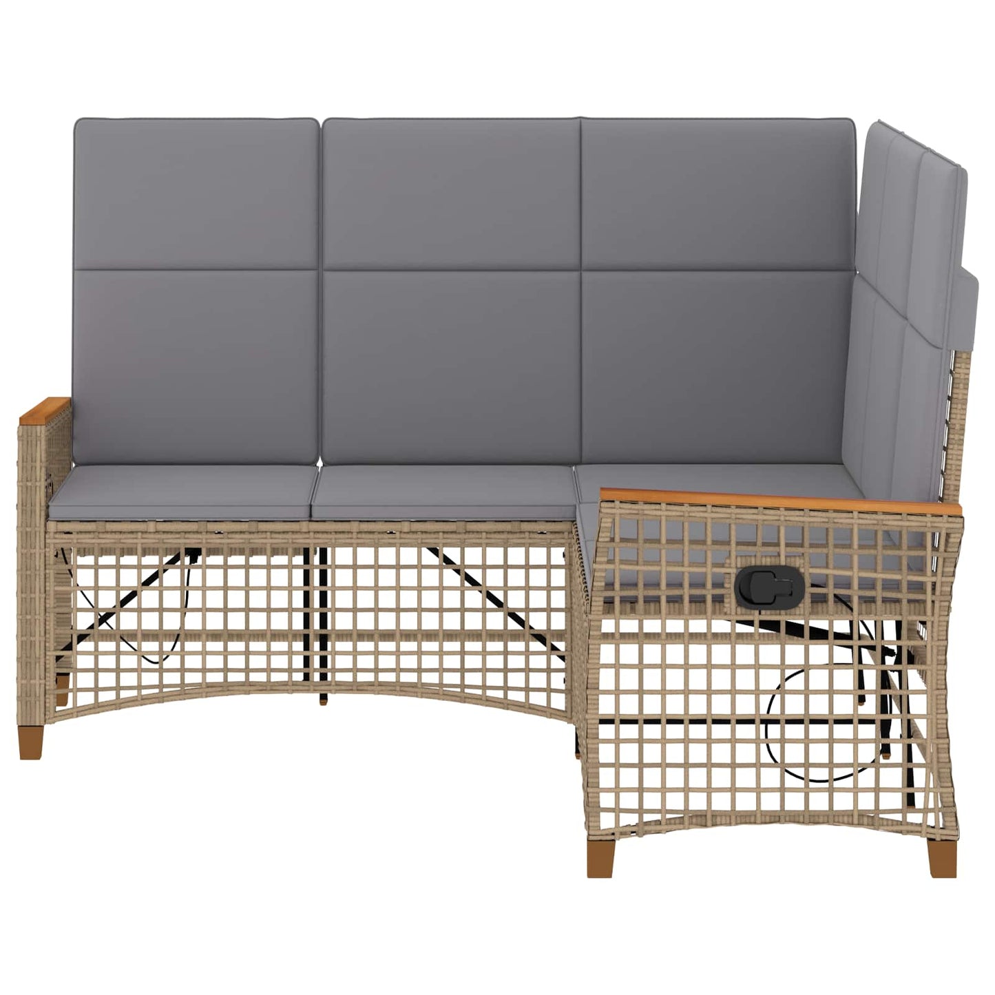 Garten Liegesofa Set 5-Sitzanzahl Beige und Hellgrau
