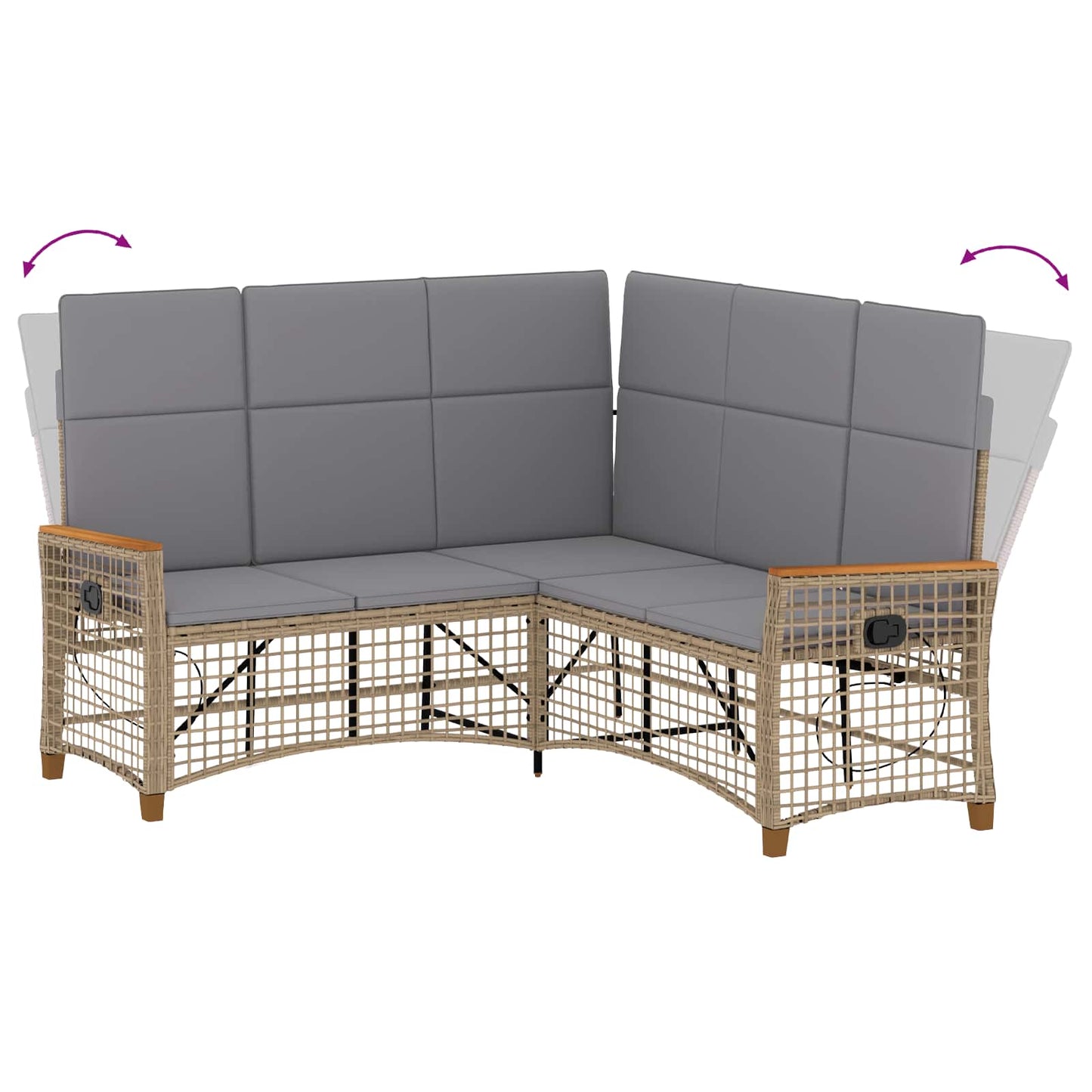 Garten Liegesofa Set 5-Sitzanzahl Beige und Hellgrau