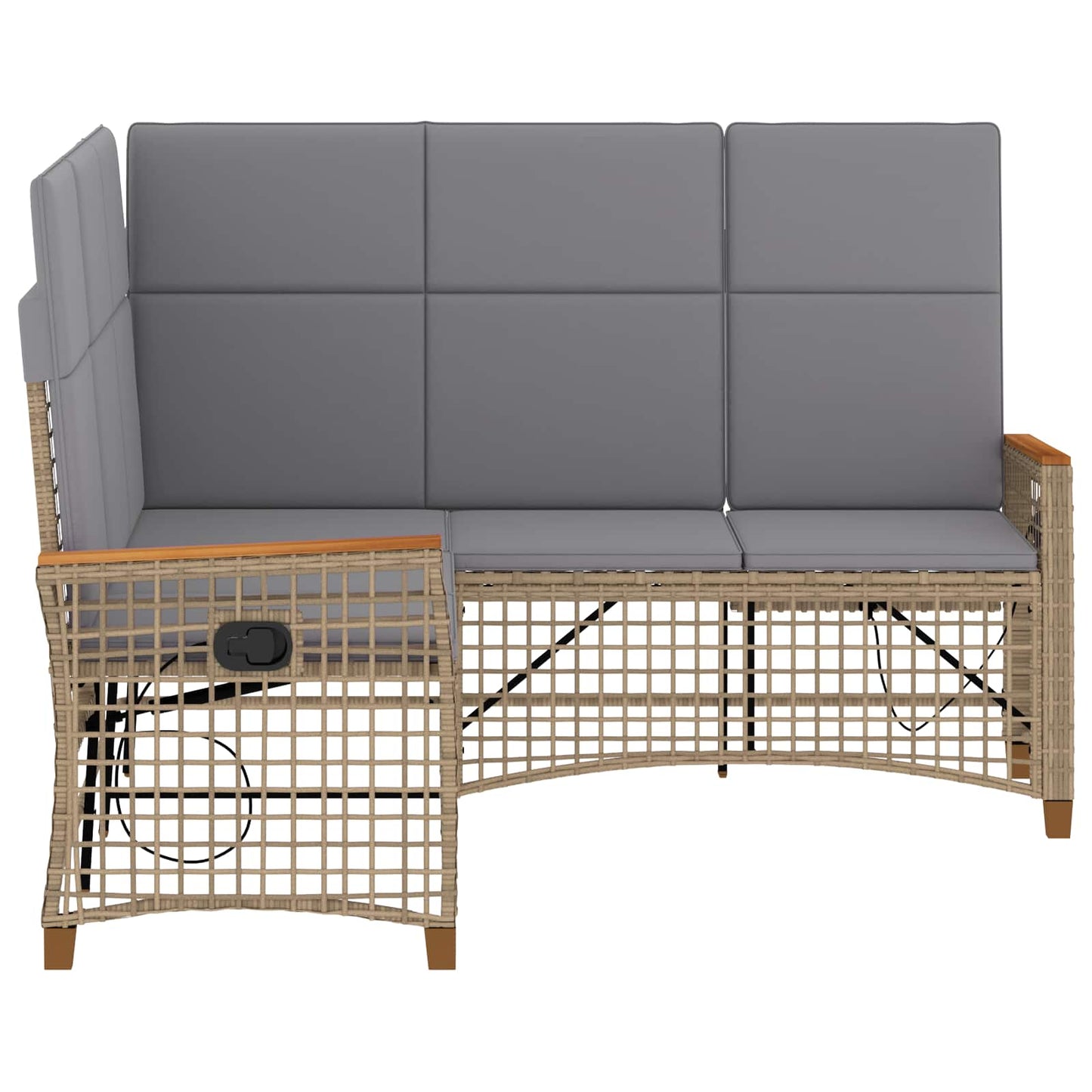 Garten Liegesofa Set 5-Sitzanzahl Beige und Hellgrau
