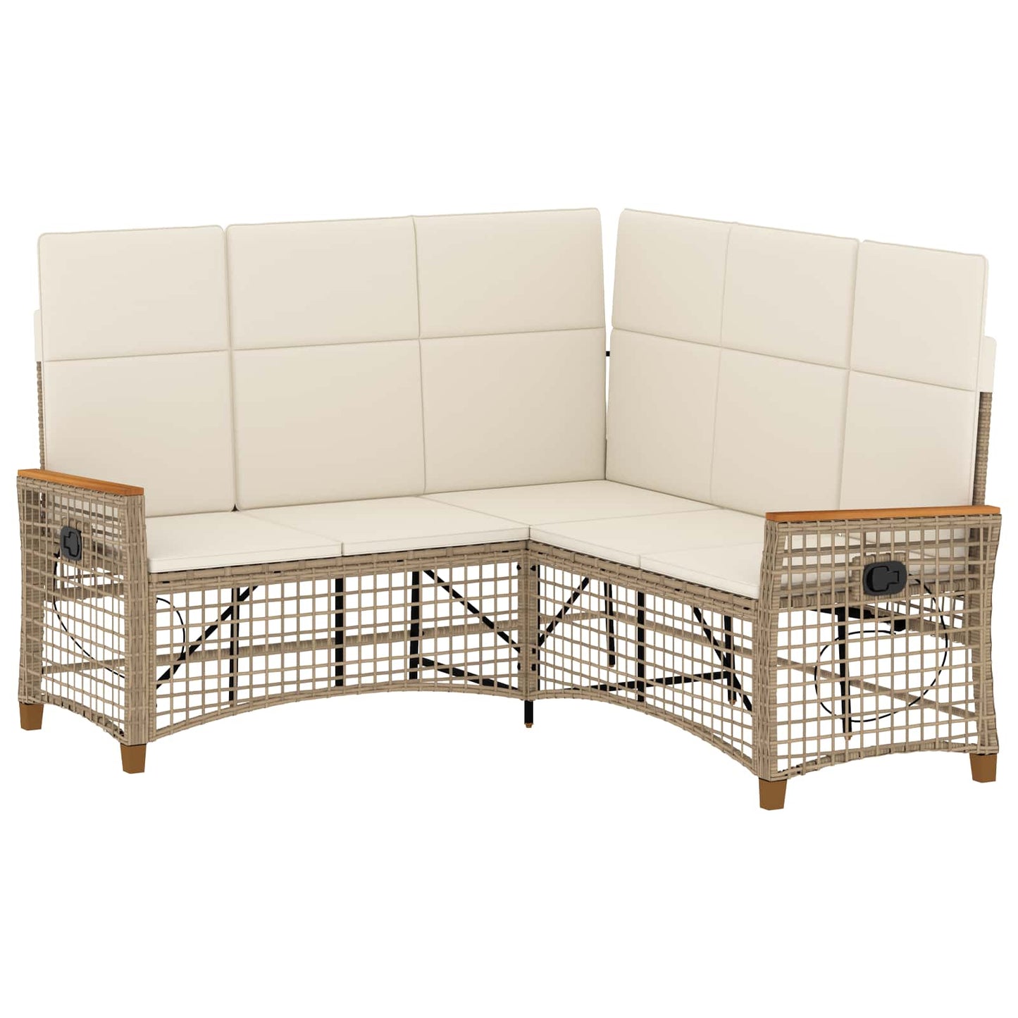 Garten Liegesofa Set 5-Sitzanzahl Beige und Cremeweiß