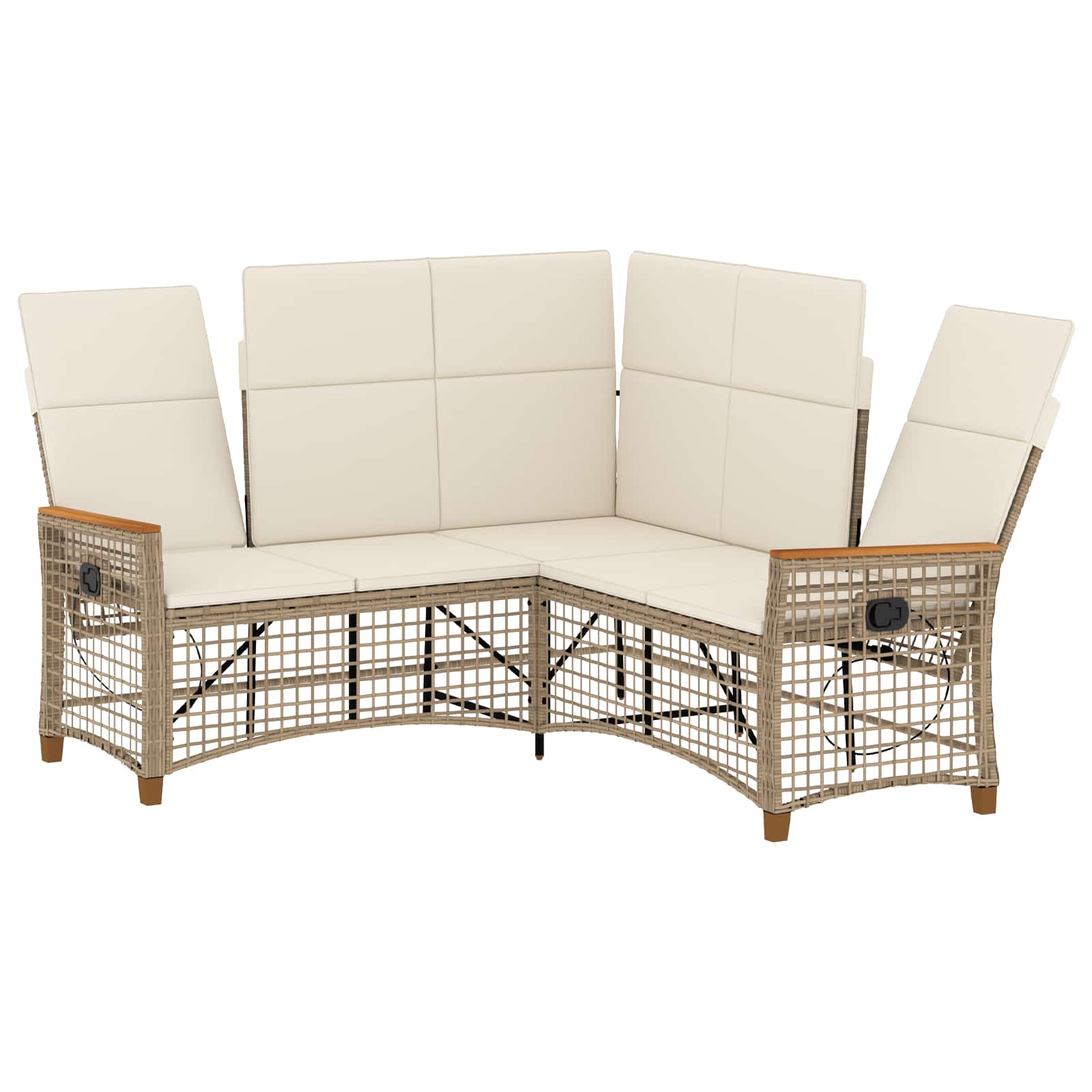 Garten Liegesofa Set 5-Sitzanzahl Beige und Cremeweiß