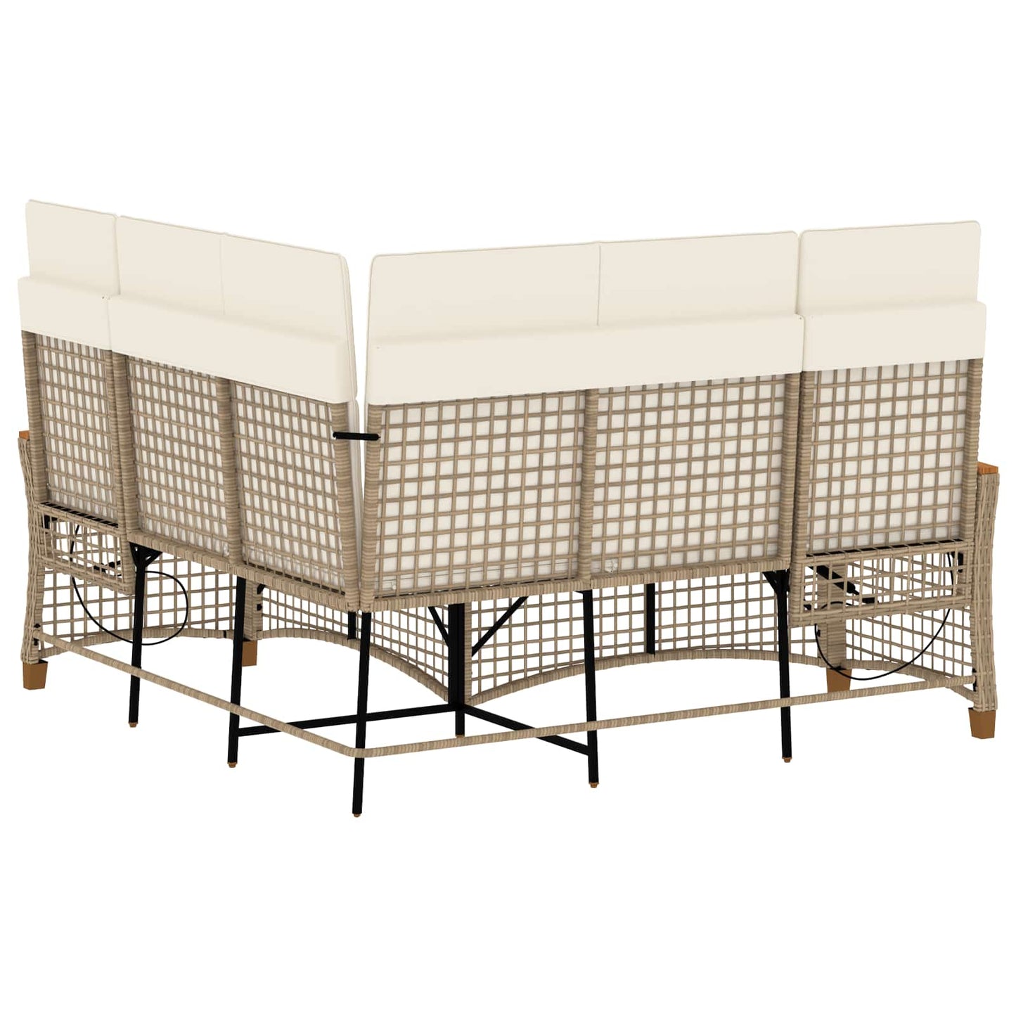 Garten Liegesofa Set 5-Sitzanzahl Beige und Cremeweiß