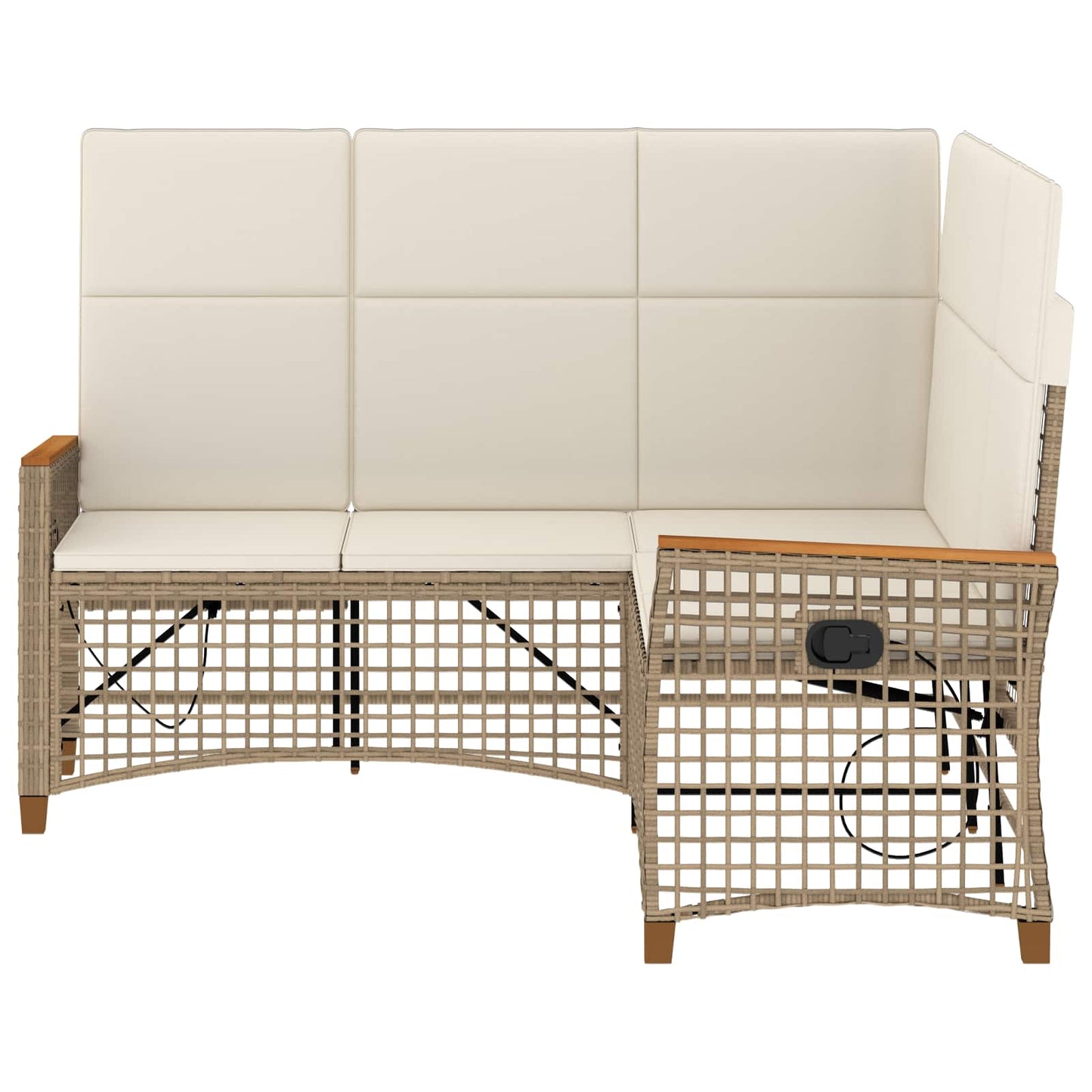 Garten Liegesofa Set 5-Sitzanzahl Beige und Cremeweiß