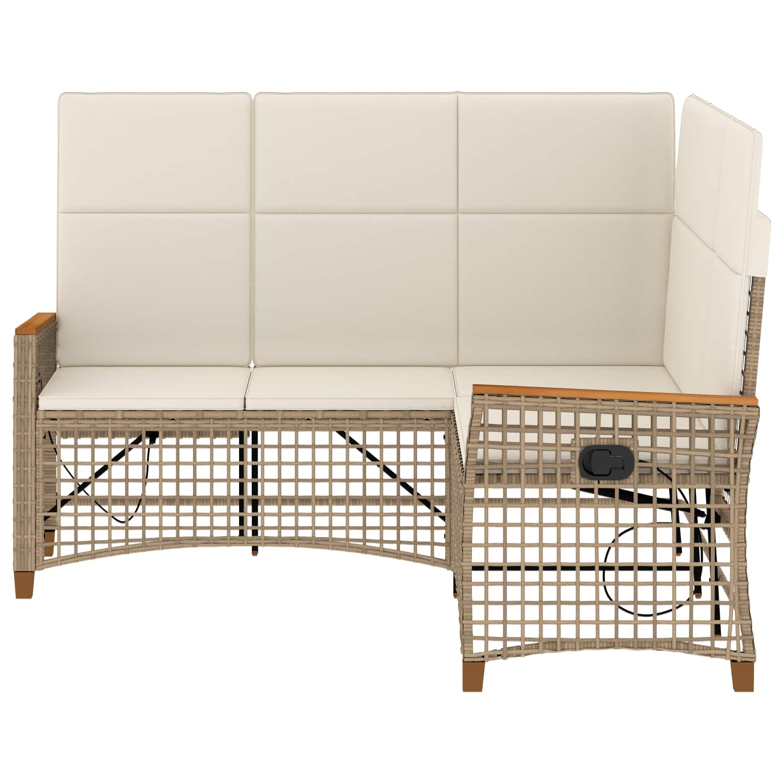 Garten Liegesofa Set 5-Sitzanzahl Beige und Cremeweiß