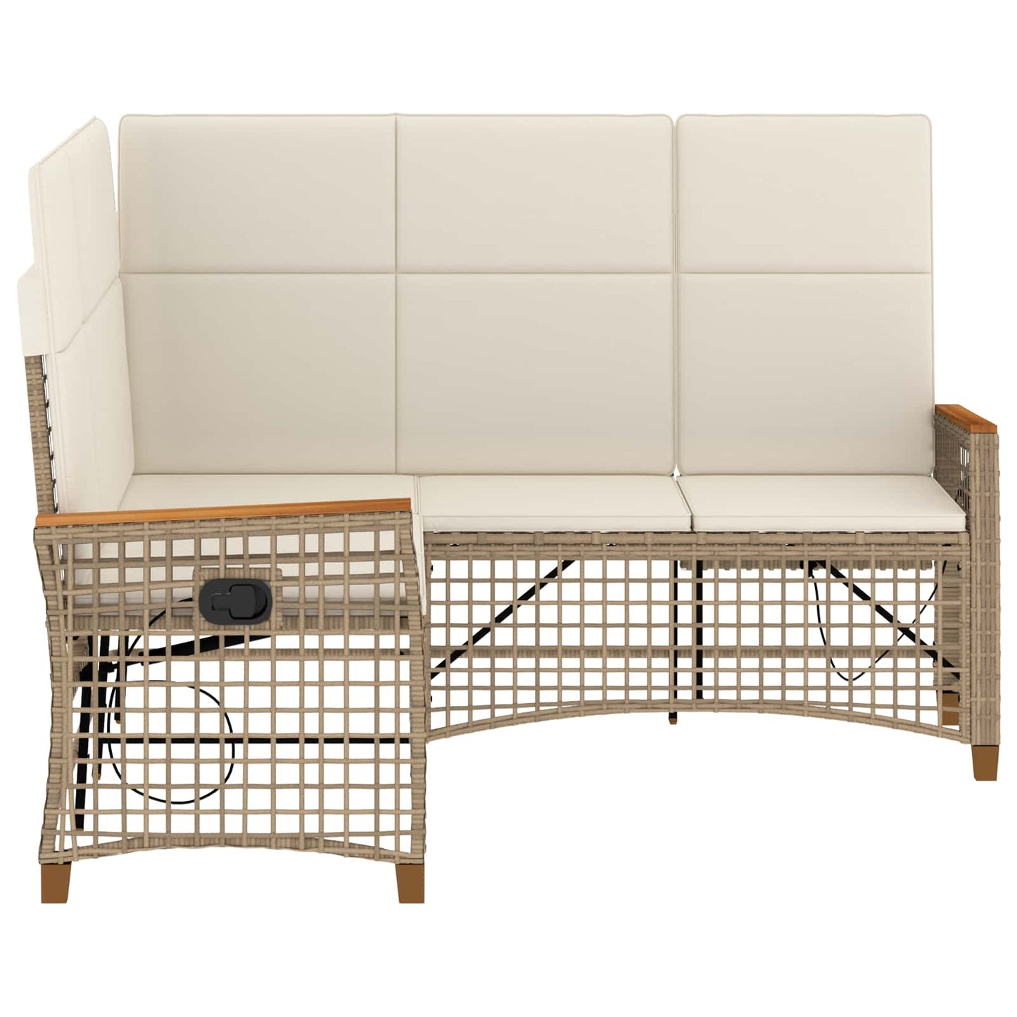 Garten Liegesofa Set 5-Sitzanzahl Beige und Cremeweiß