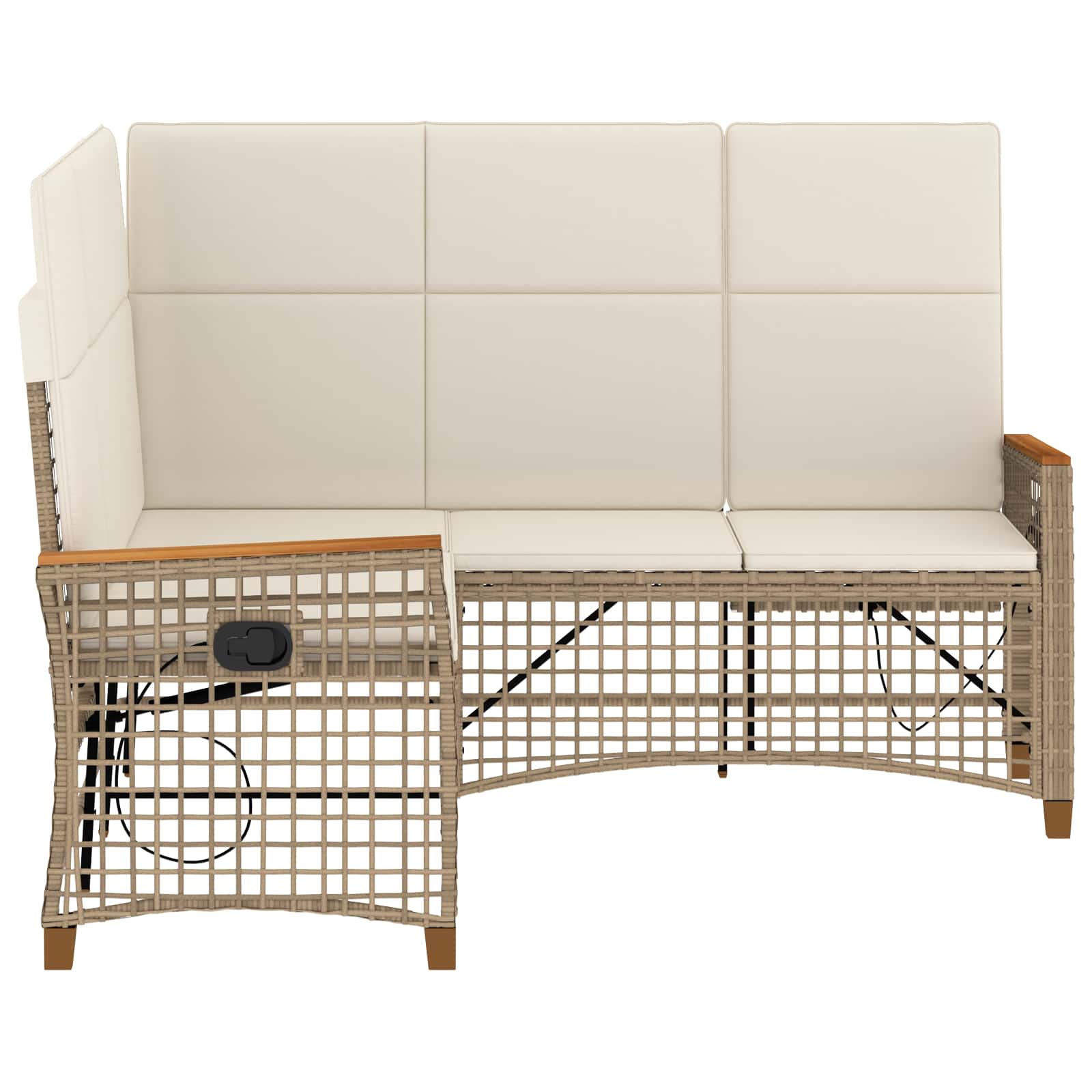 Garten Liegesofa Set 5-Sitzanzahl Beige und Cremeweiß