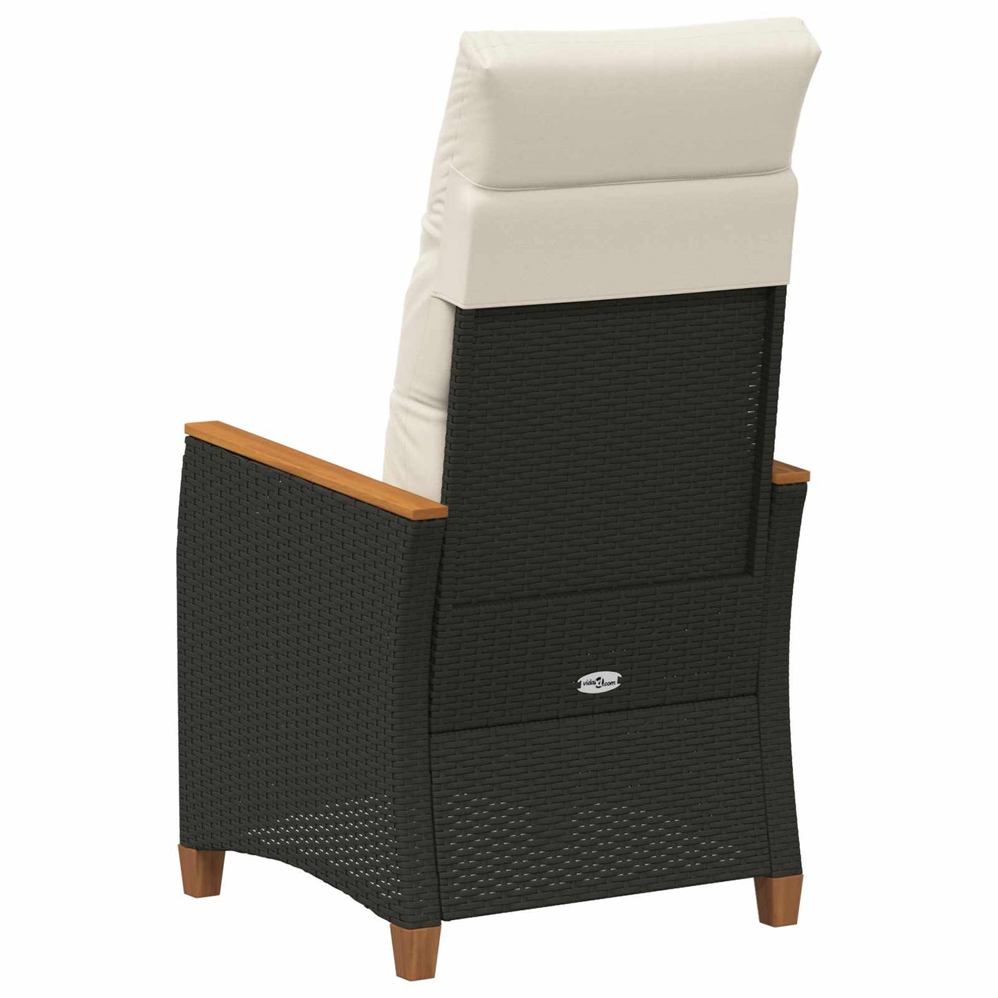 Verstellbarer Gartenstuhl Schwarz und Creme 64 x 57,5 x 112 cm