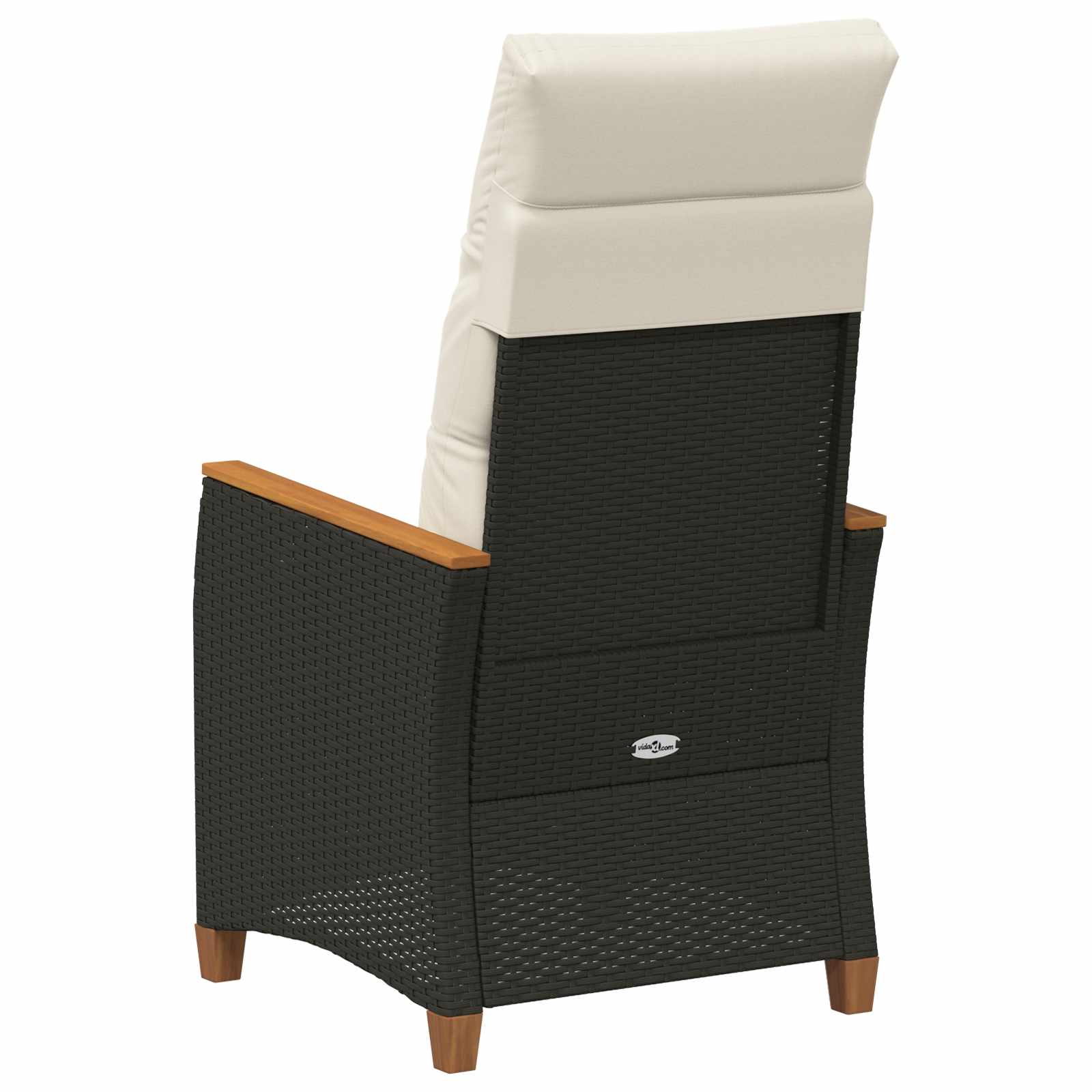 Verstellbarer Gartenstuhl Schwarz und Creme 64 x 57,5 x 112 cm