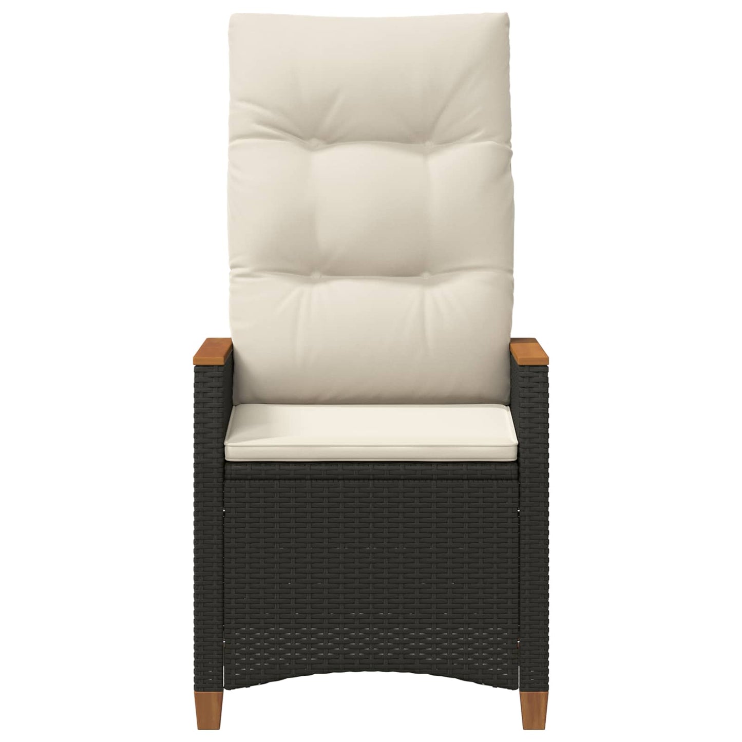 Verstellbarer Gartenstuhl Schwarz und Creme 64 x 57,5 x 112 cm