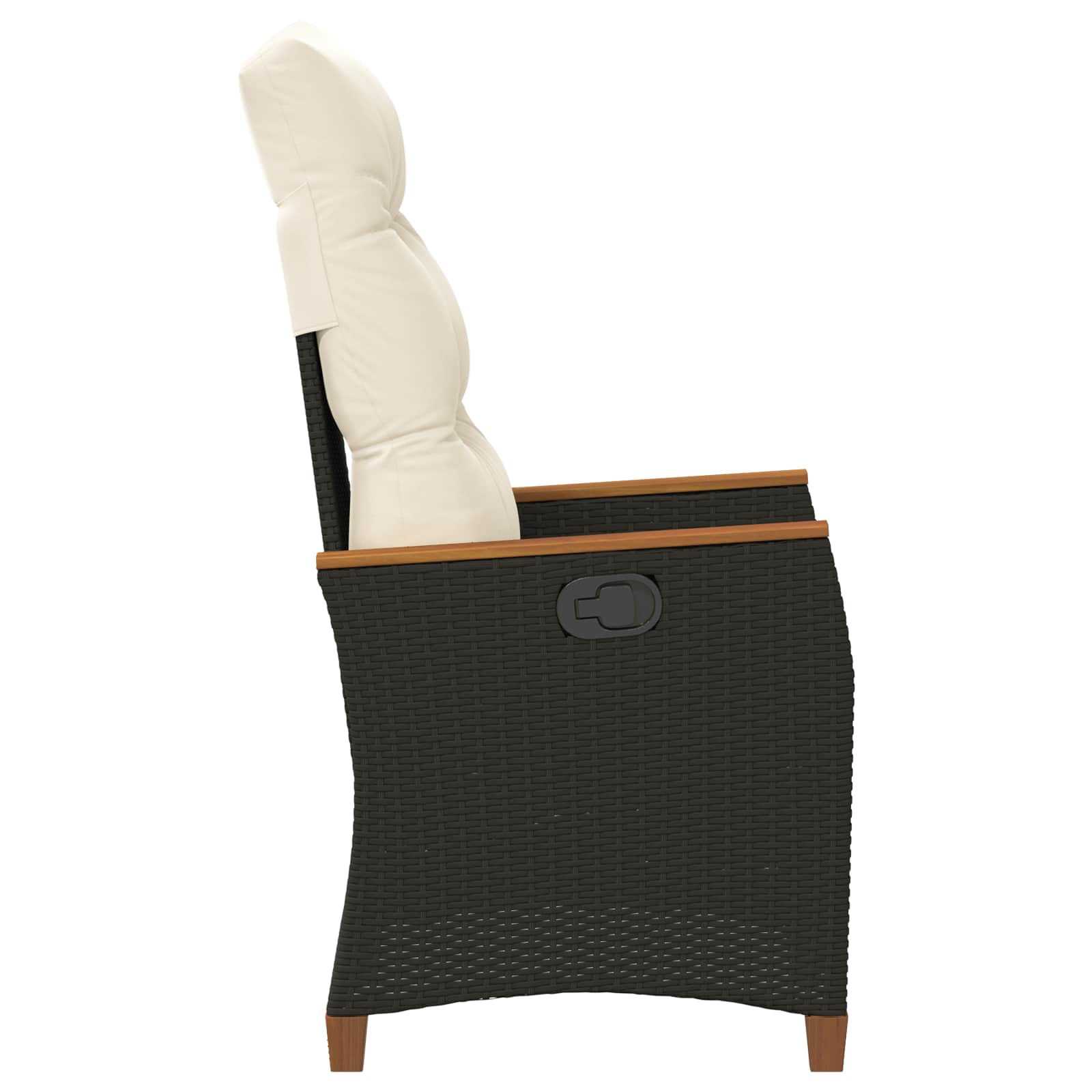 Verstellbarer Gartenstuhl Schwarz und Creme 64 x 57,5 x 112 cm