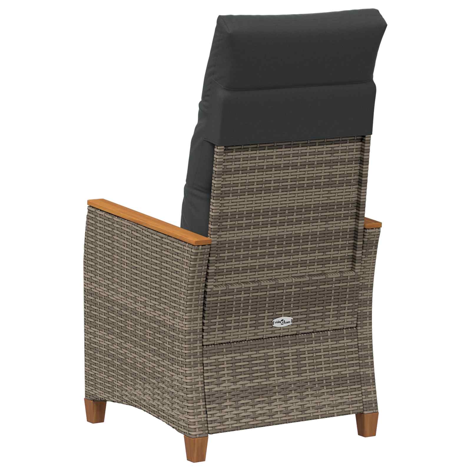 Verstellbarer Gartenstuhl Grau und Dunkelgrau Poly-Rattan