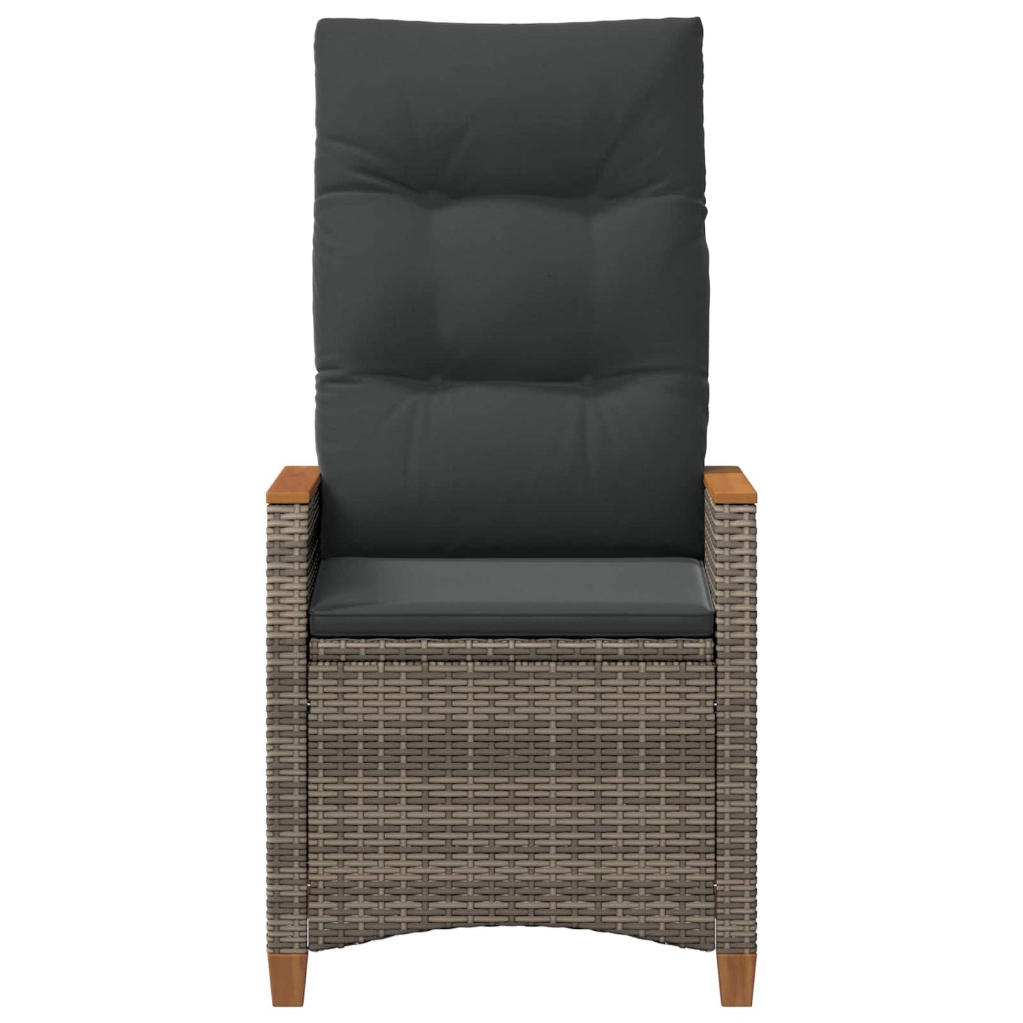 Verstellbarer Gartenstuhl Grau und Dunkelgrau Poly-Rattan