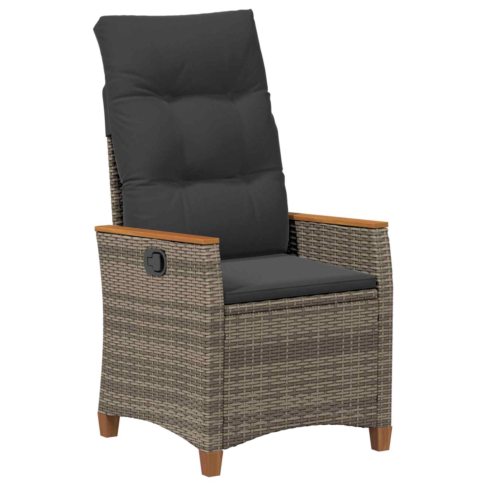 Verstellbarer Gartenstuhl Grau und Dunkelgrau Poly-Rattan