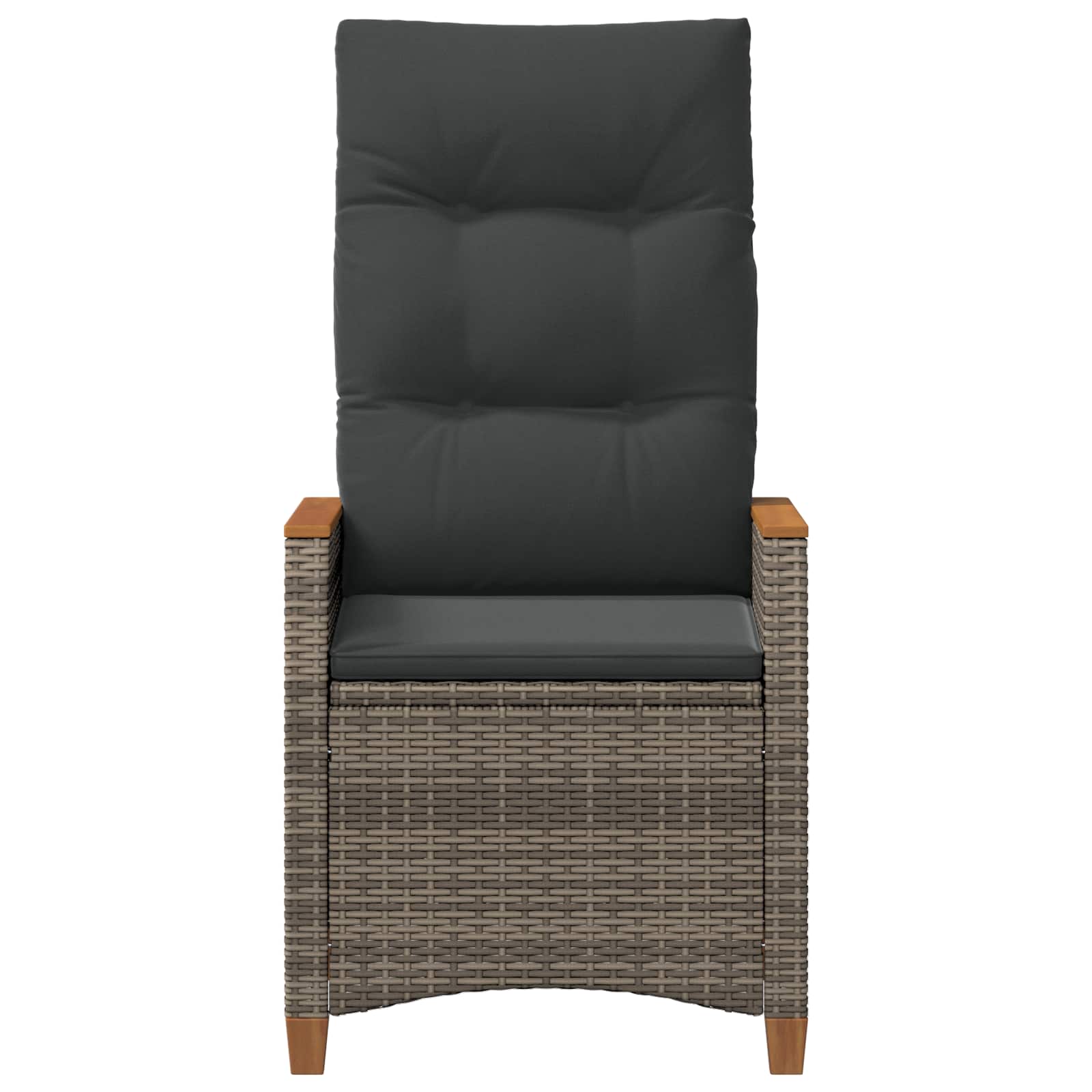 Verstellbarer Gartenstuhl Grau und Dunkelgrau Poly-Rattan