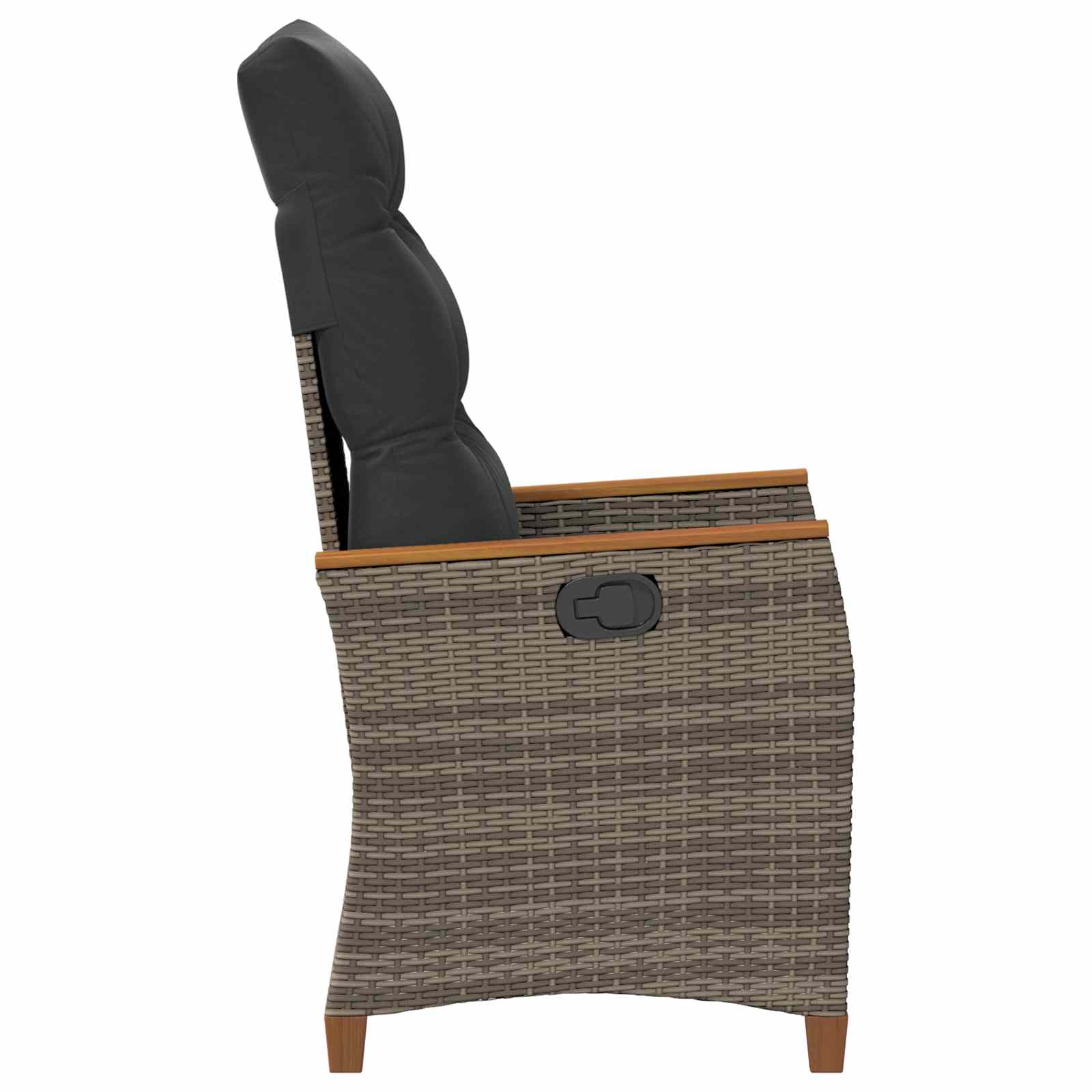 Verstellbarer Gartenstuhl Grau und Dunkelgrau Poly-Rattan