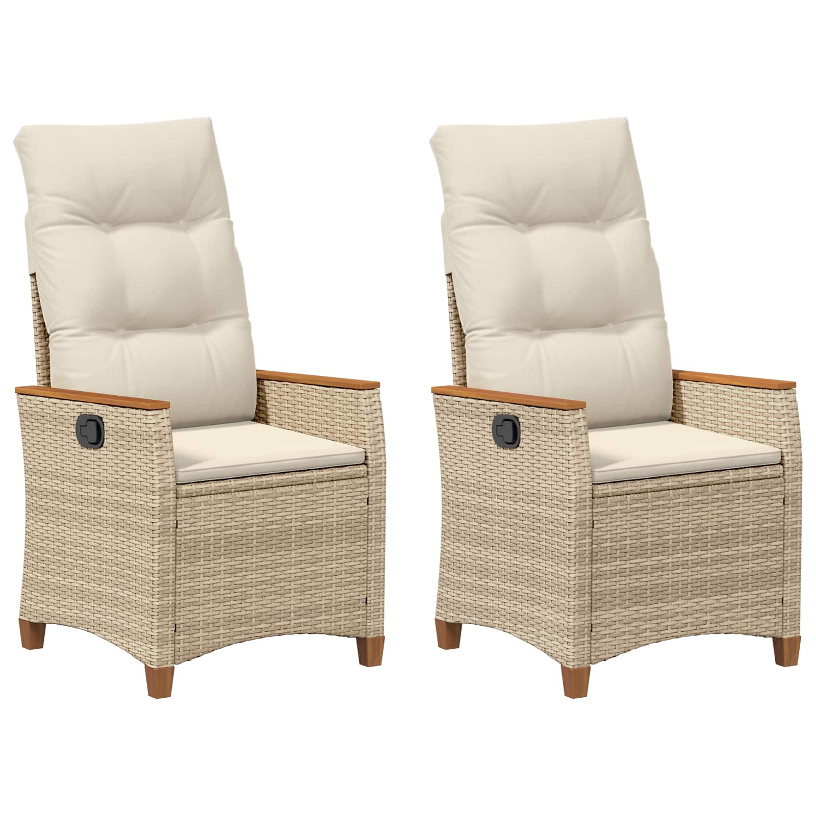 Verstellbarer Gartenstuhl Beige und Creme 64 x 57,5 x 112 cm