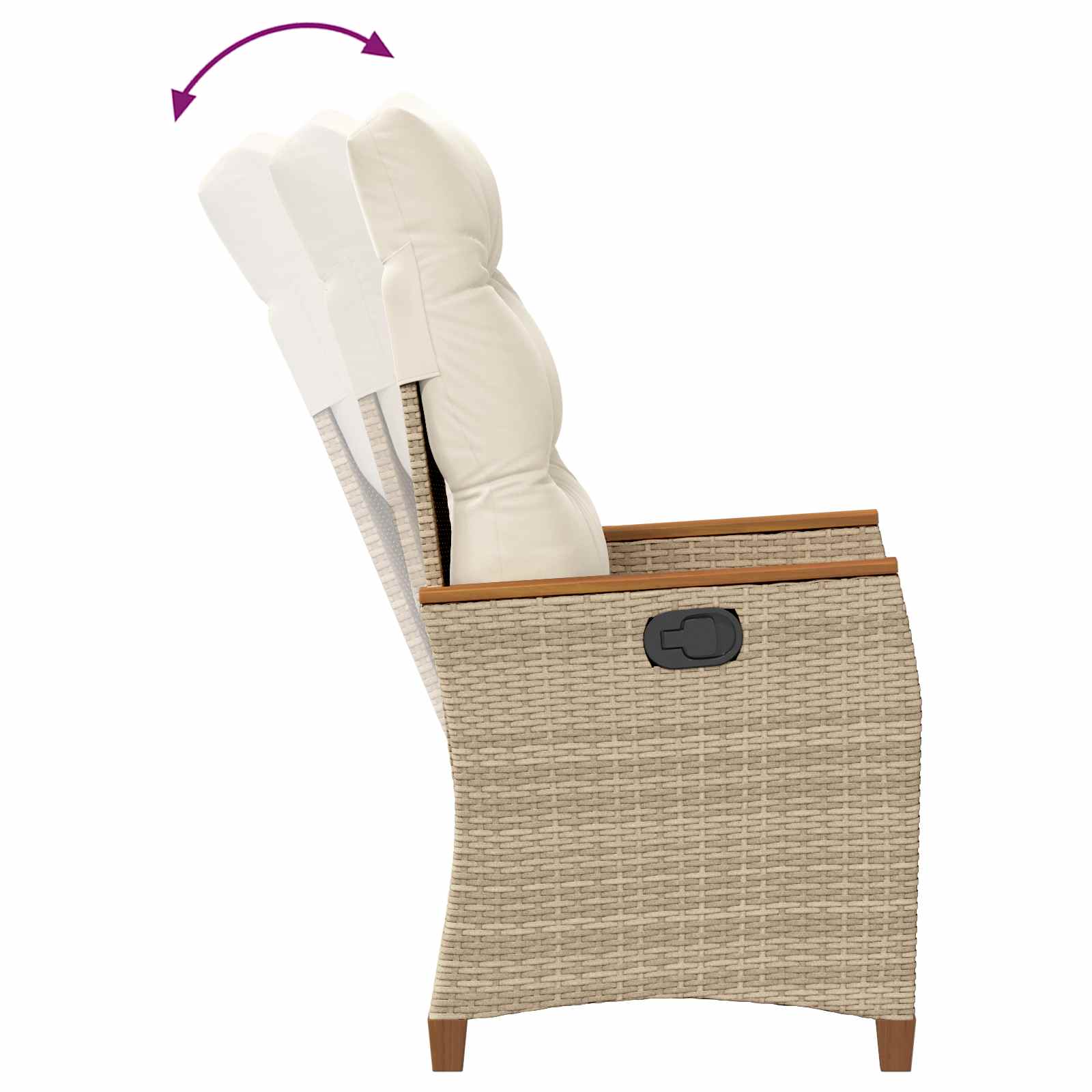 Verstellbarer Gartenstuhl Beige und Creme 64 x 57,5 x 112 cm